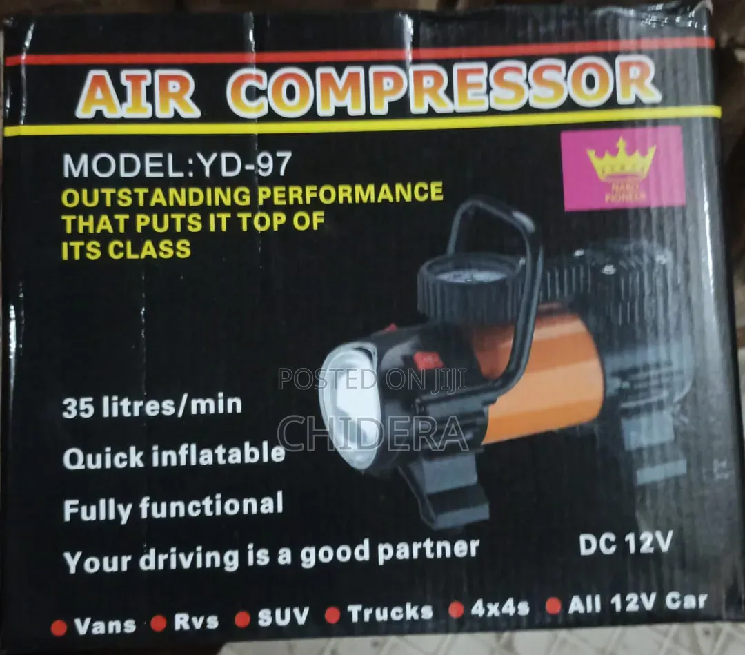 12V Car Air Compressor YD-97 – 35l/Min Fast Tyre Inflator