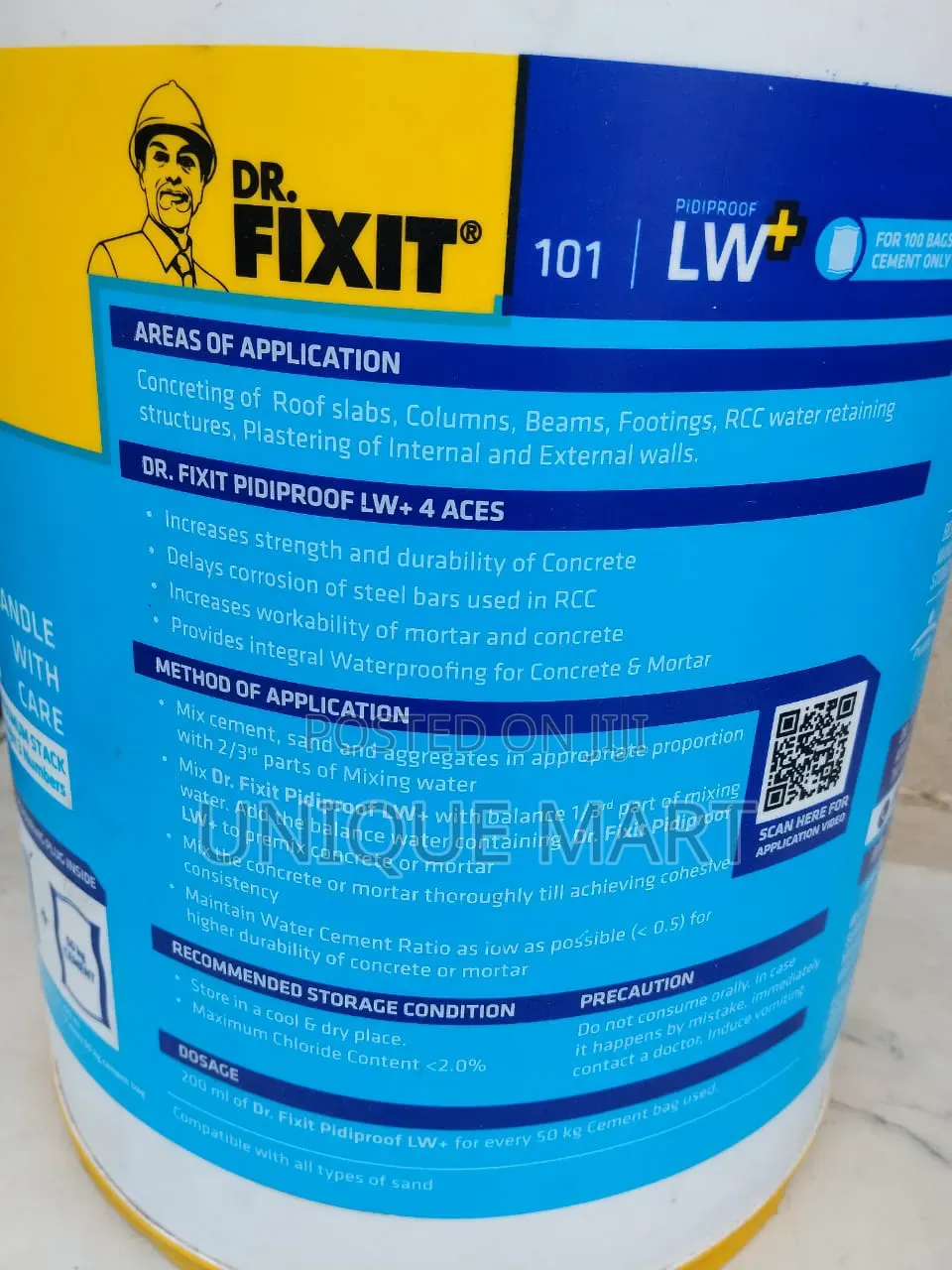 20litre Dr Fixit 101 Water Proof Cement for Concrete, Mortar Plaster