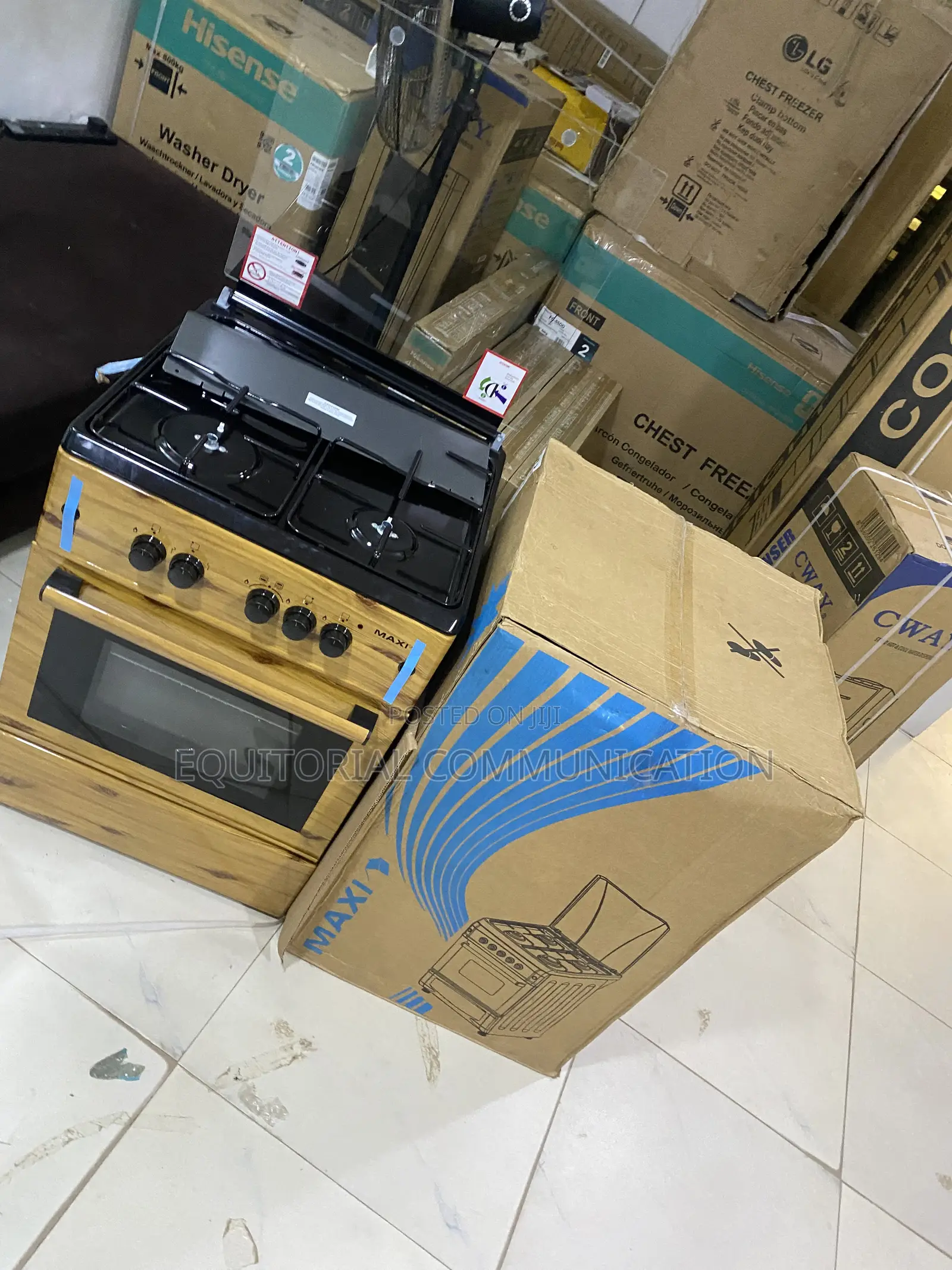 Maxi 6060 Gas Range 3 Burners 1 Hot Plate With Oven