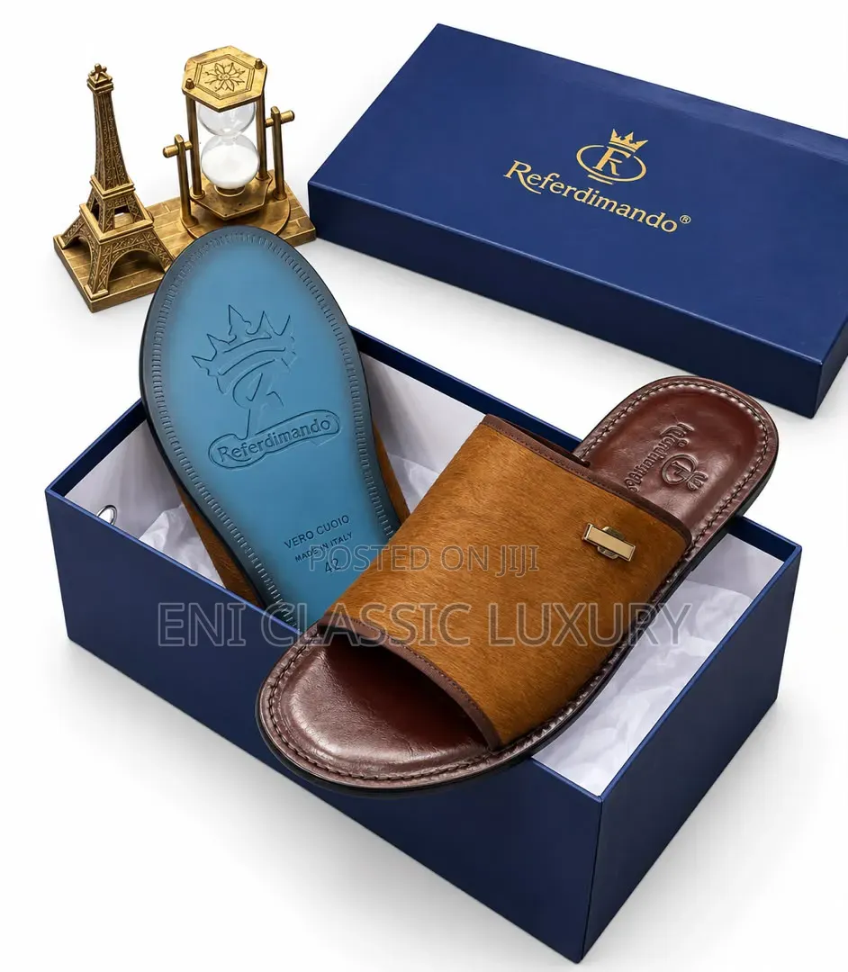 Referdimando Luxury Men's Slippers Best Quality Well Branded Package
