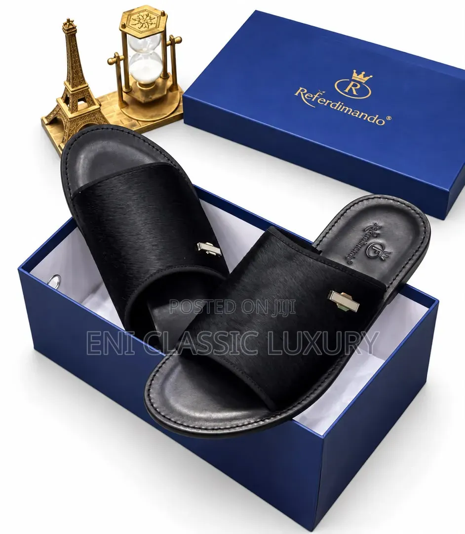 Referdimando Luxury Men's Slippers Best Quality Well Branded Package