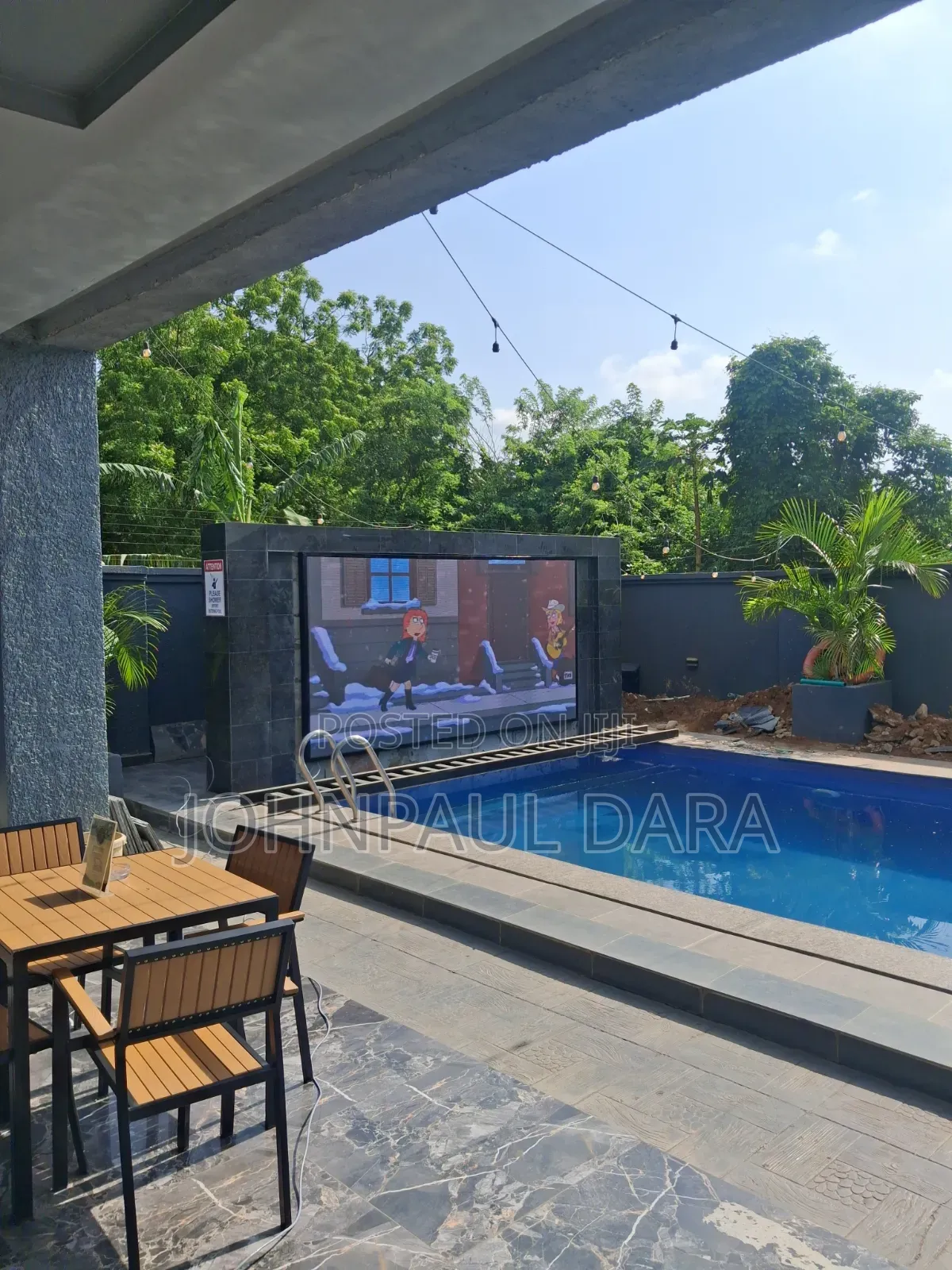Big Outdoor Screen for Pool