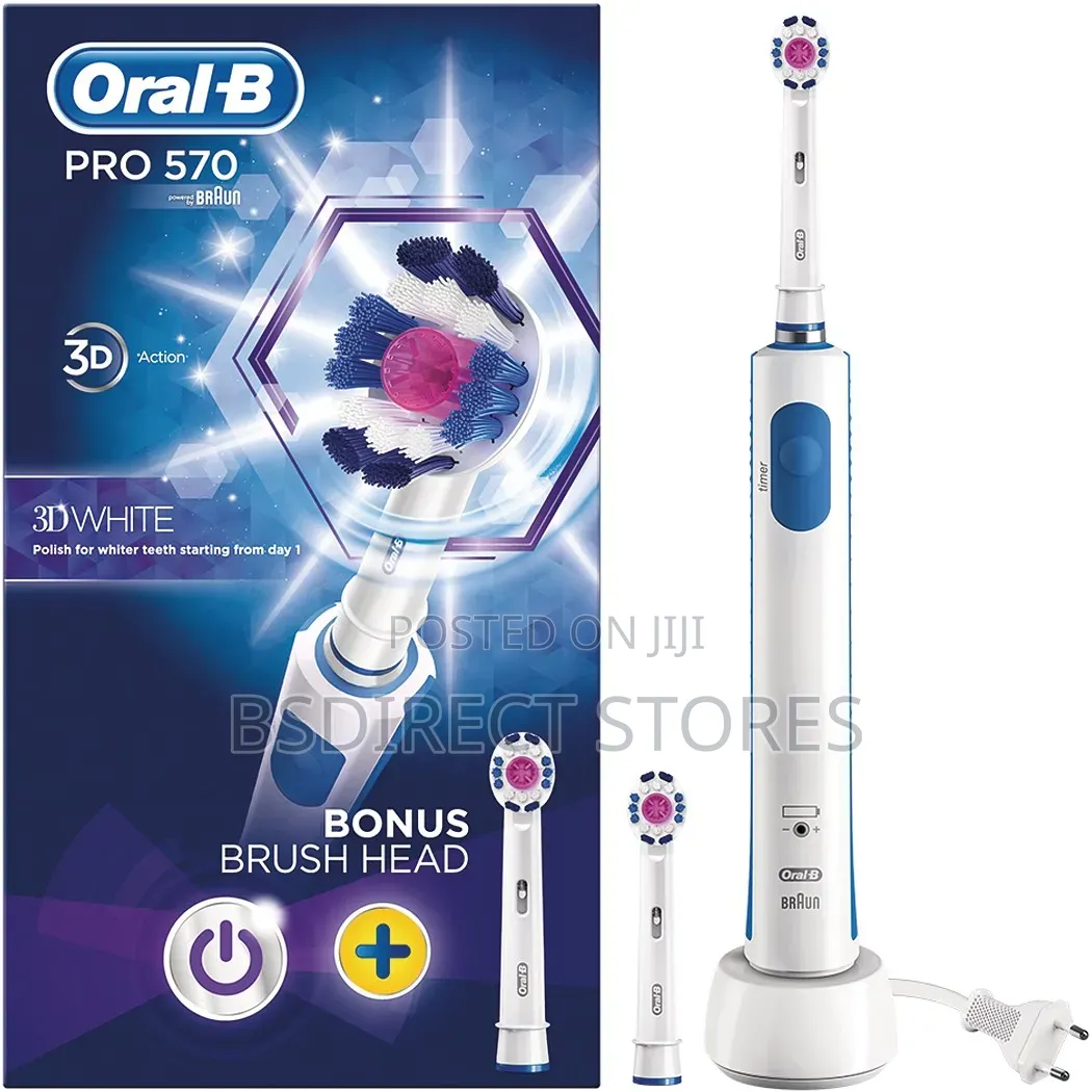 Oral B Pro 570 Electric Toothbrush 3D White With Refill Head