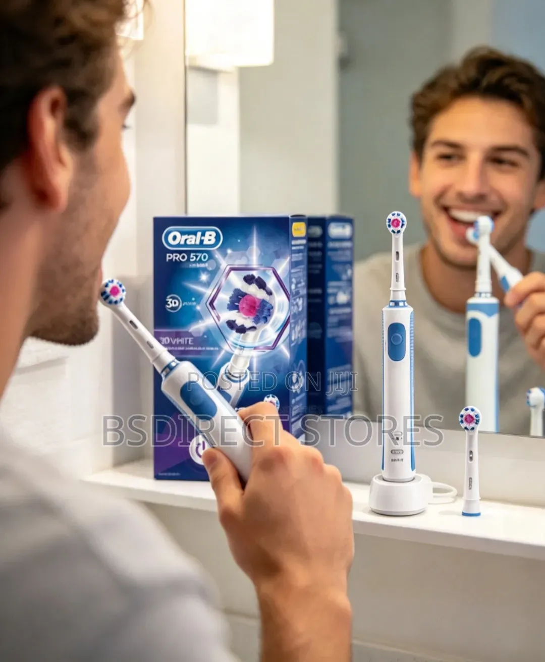 Oral B Pro 570 Electric Toothbrush 3D White With Refill Head