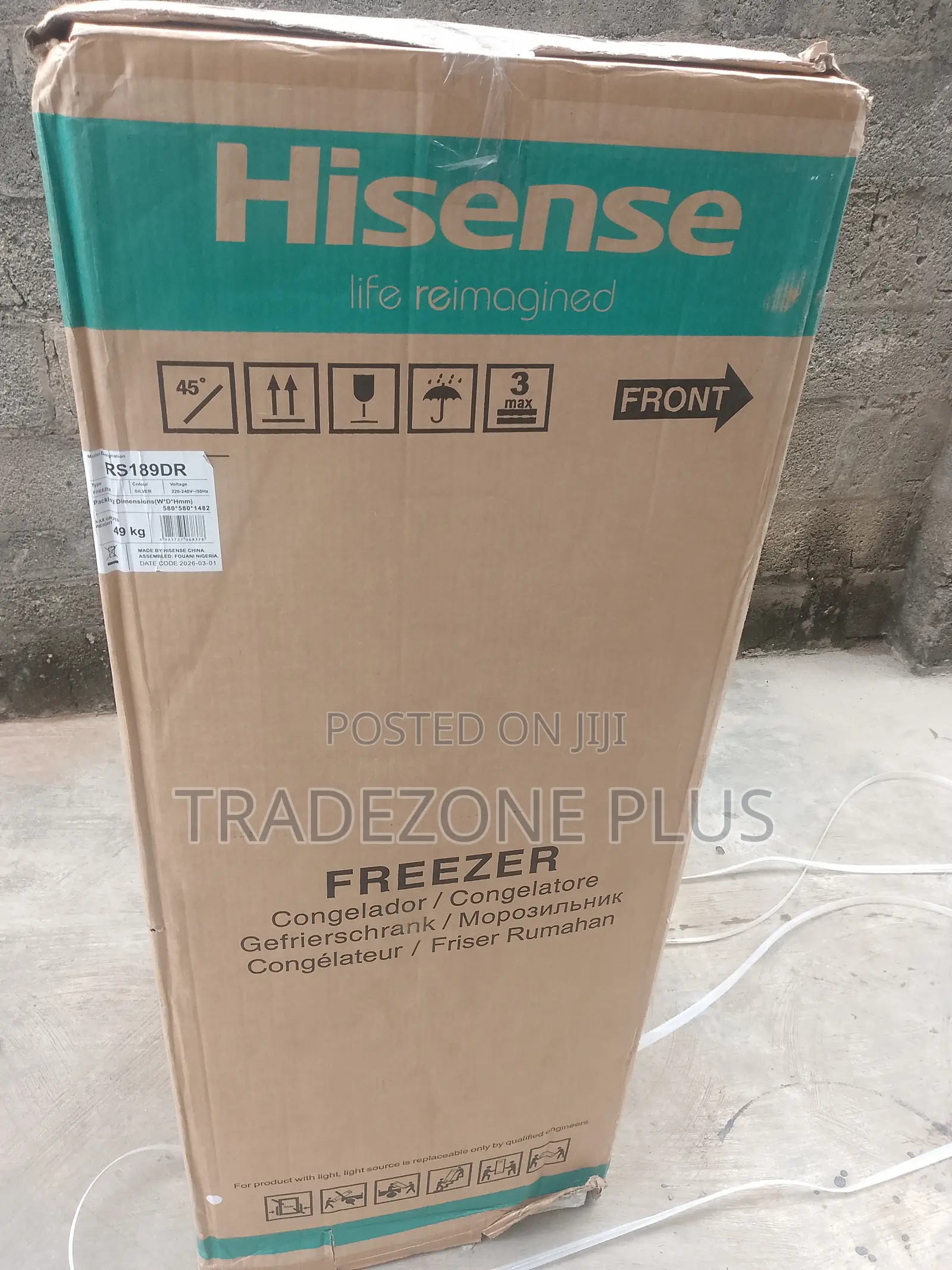 Hisense 190L Standing Freezer RS189DR – Spacious & Reliable