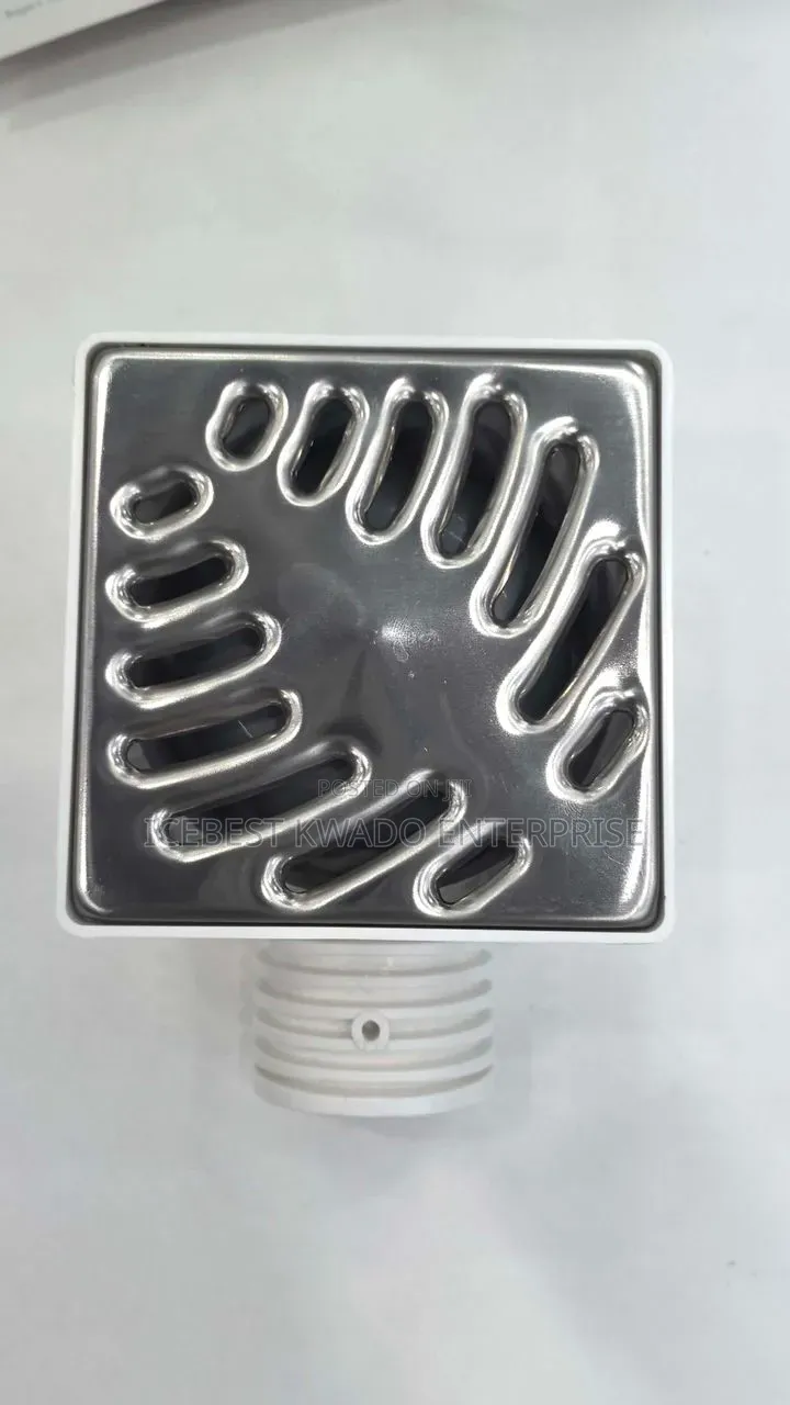 Square Stainless Steel and Plastic Floor Drain With an Anti-Odor