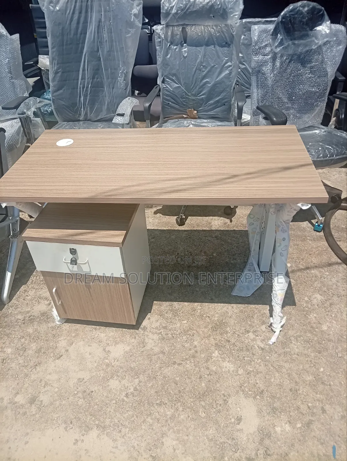 1.2 Meter Office Table With Metal Leg and Storage Box
