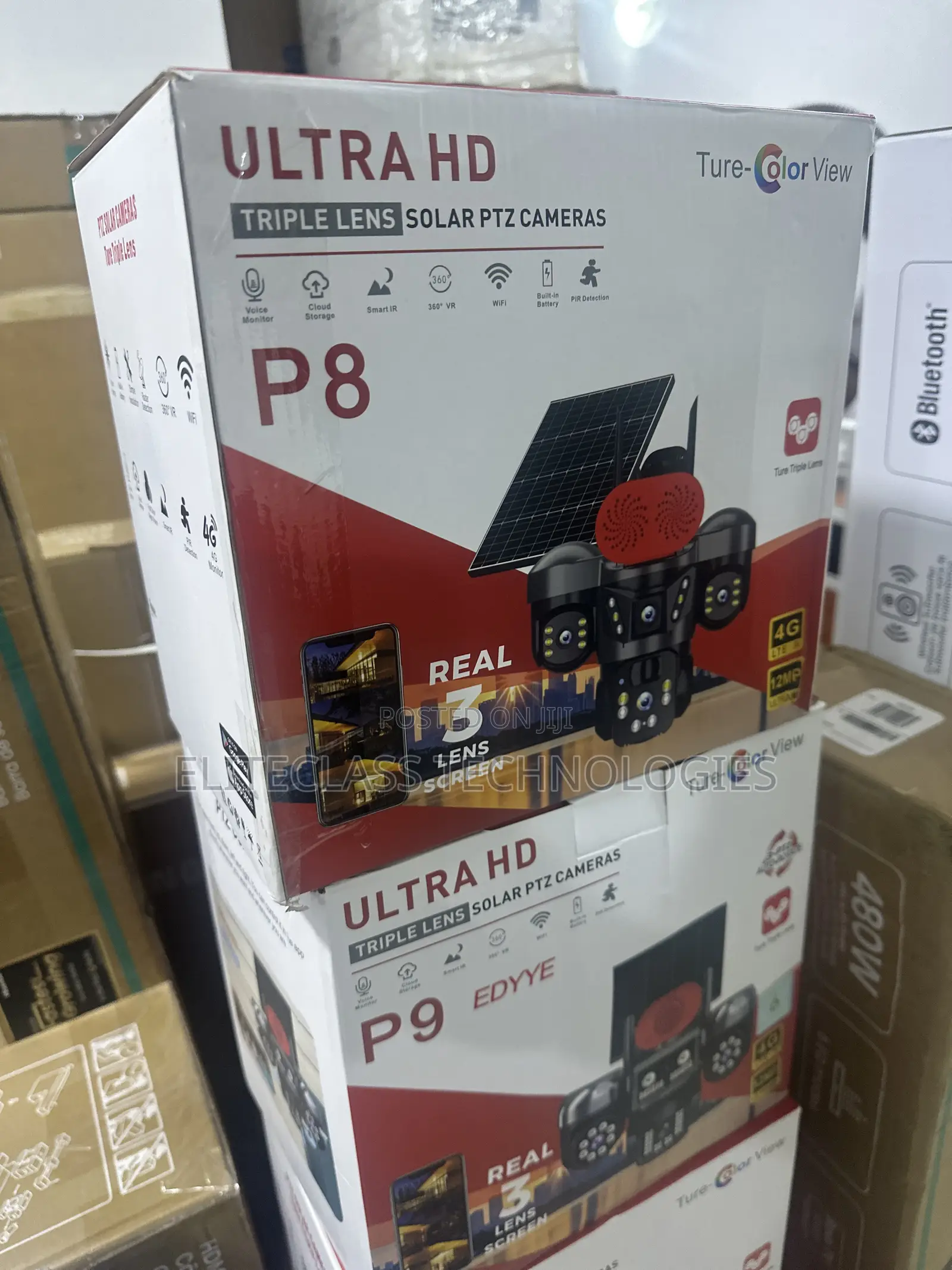 P8 Triple Lens Ultra HD Solar PTZ Surveillance Camera