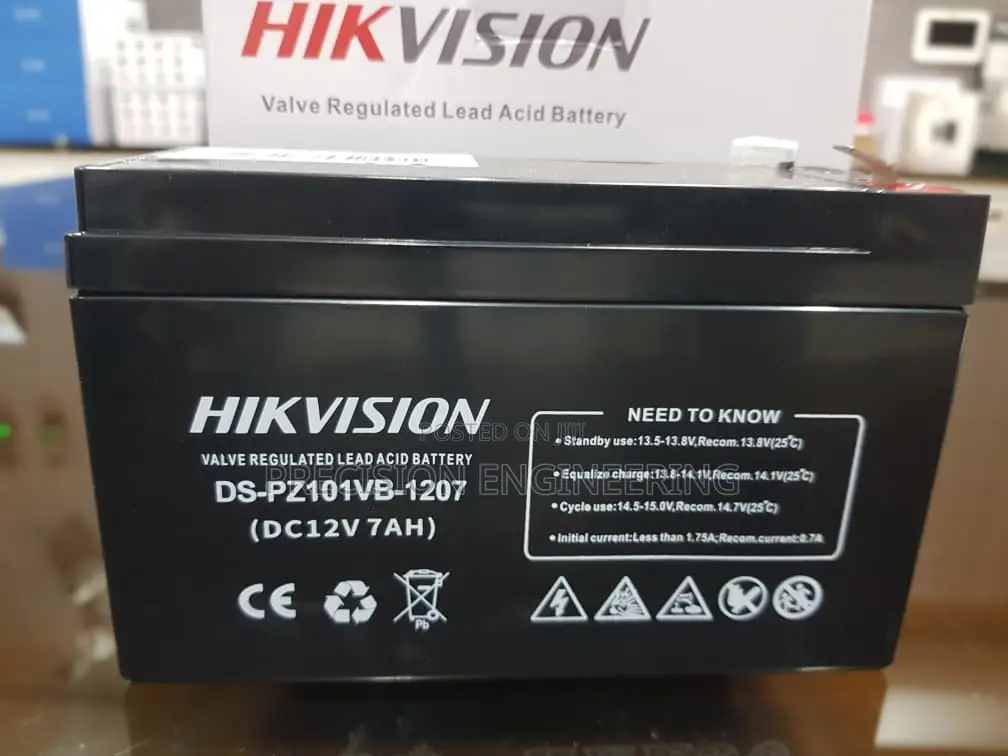 Hikvision 12V 7Ah Sealed Lead-Acid Battery DS-PZ101VB-1207