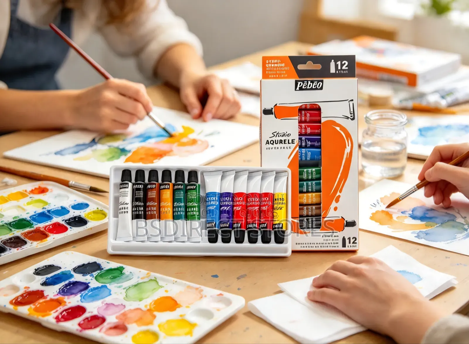 Pebeo Studio Gouache Opaque Watercolour Paint Set 12 X 12ml