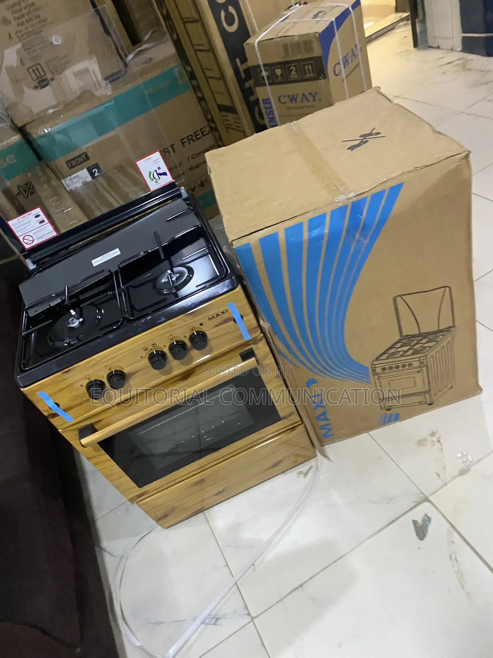 Maxi 6060 3 Burner Gas Stove 1 Hot Plate With Oven