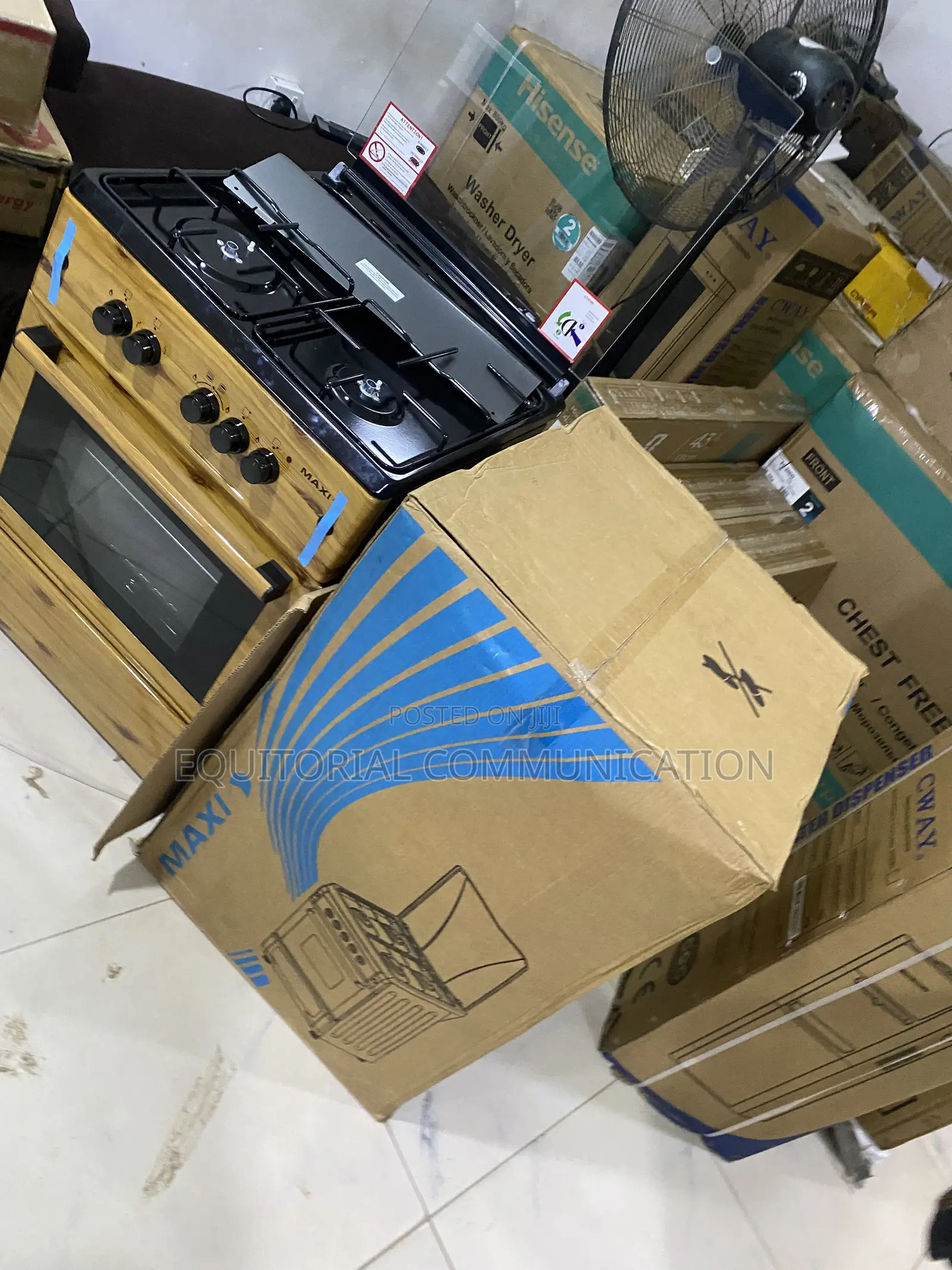 Maxi 6060 3 Burner Gas Stove 1 Hot Plate With Oven