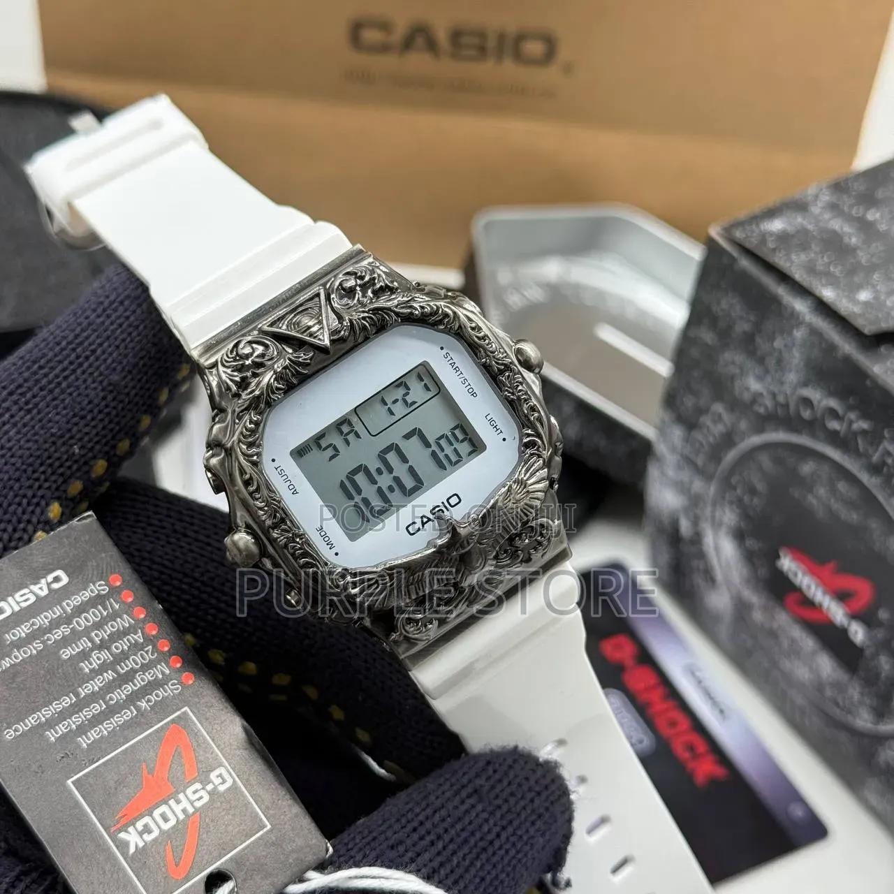 G-Shock DW 5600 Digital Watch Metal Bezel