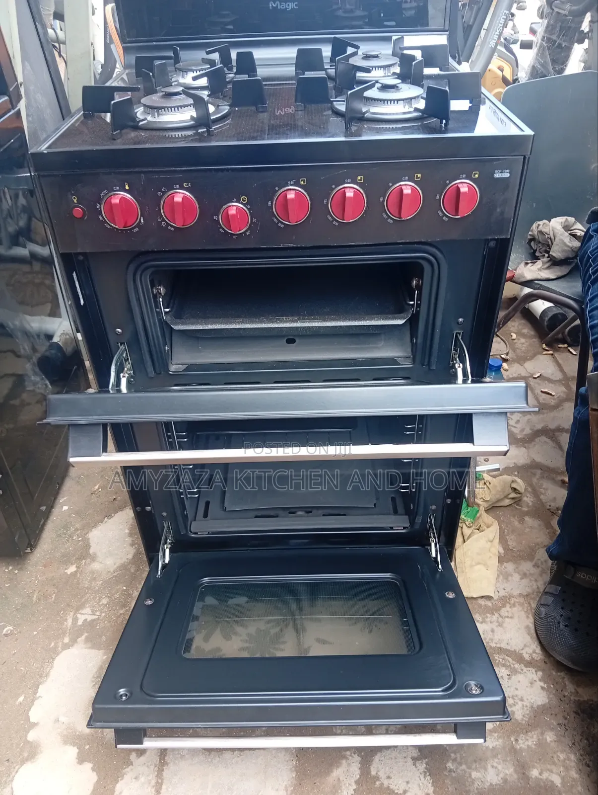 Magic Standing Gas Burner Cooker With 2 Doors for Grill and 0ven