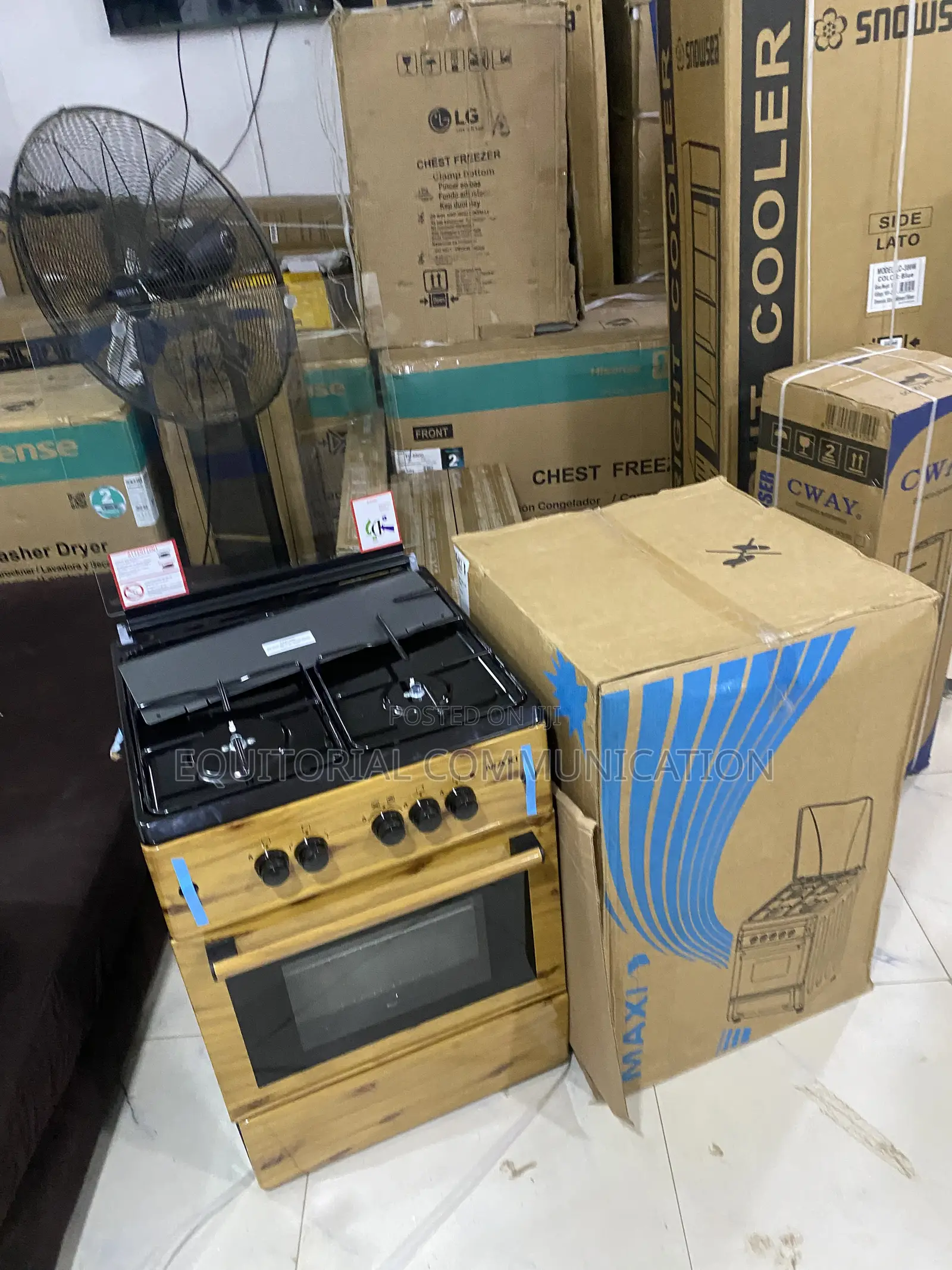 Maxi 6060 Gas Cooker 3 Burners Plus 1 Plate With Oven