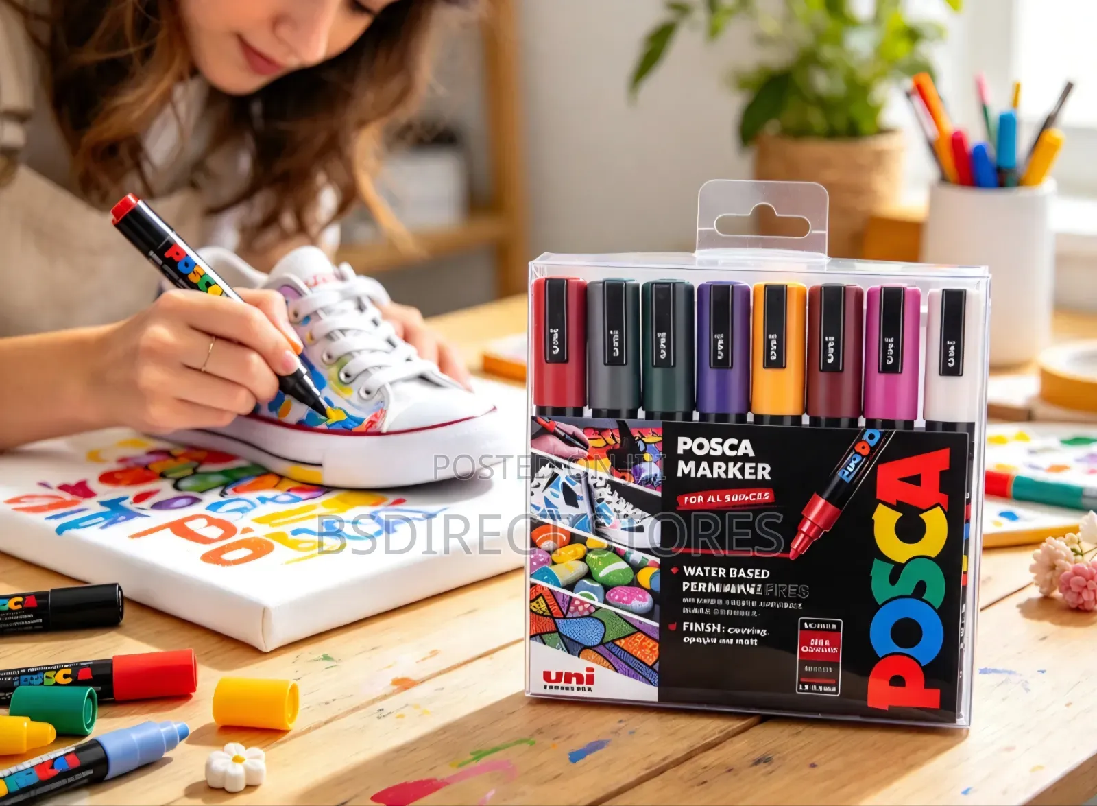 POSCA PC-5M Medium Bullet Tip Paint Markers Deep Colours [8]