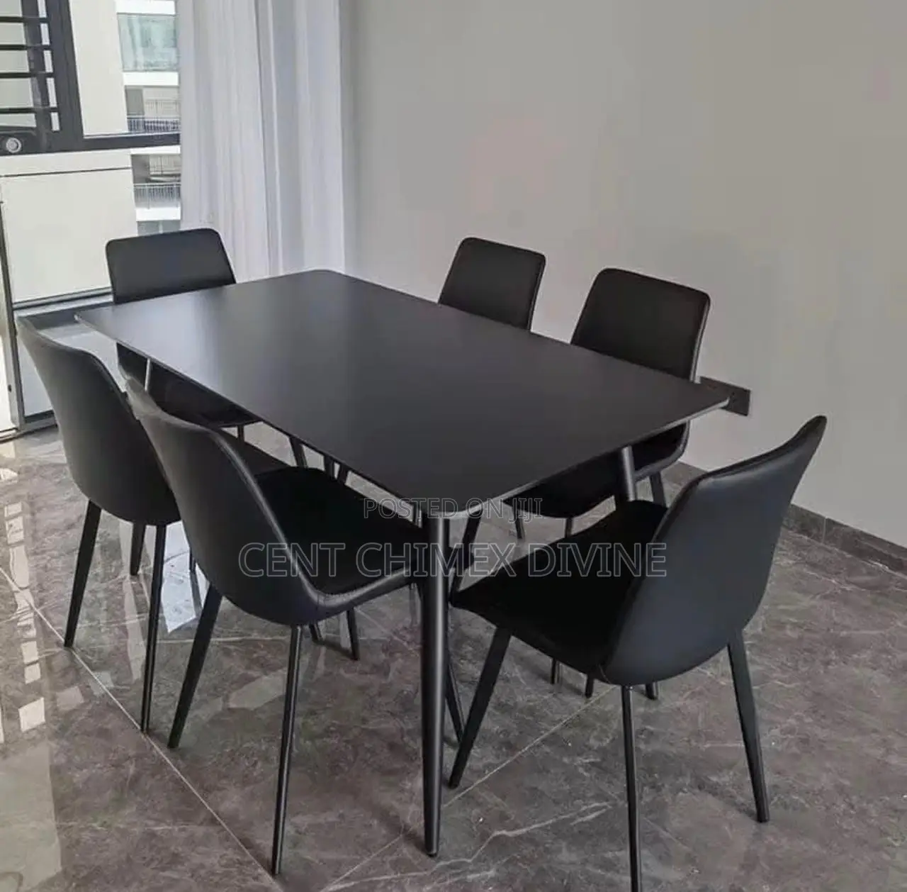 All Black 6 Seater Dinning