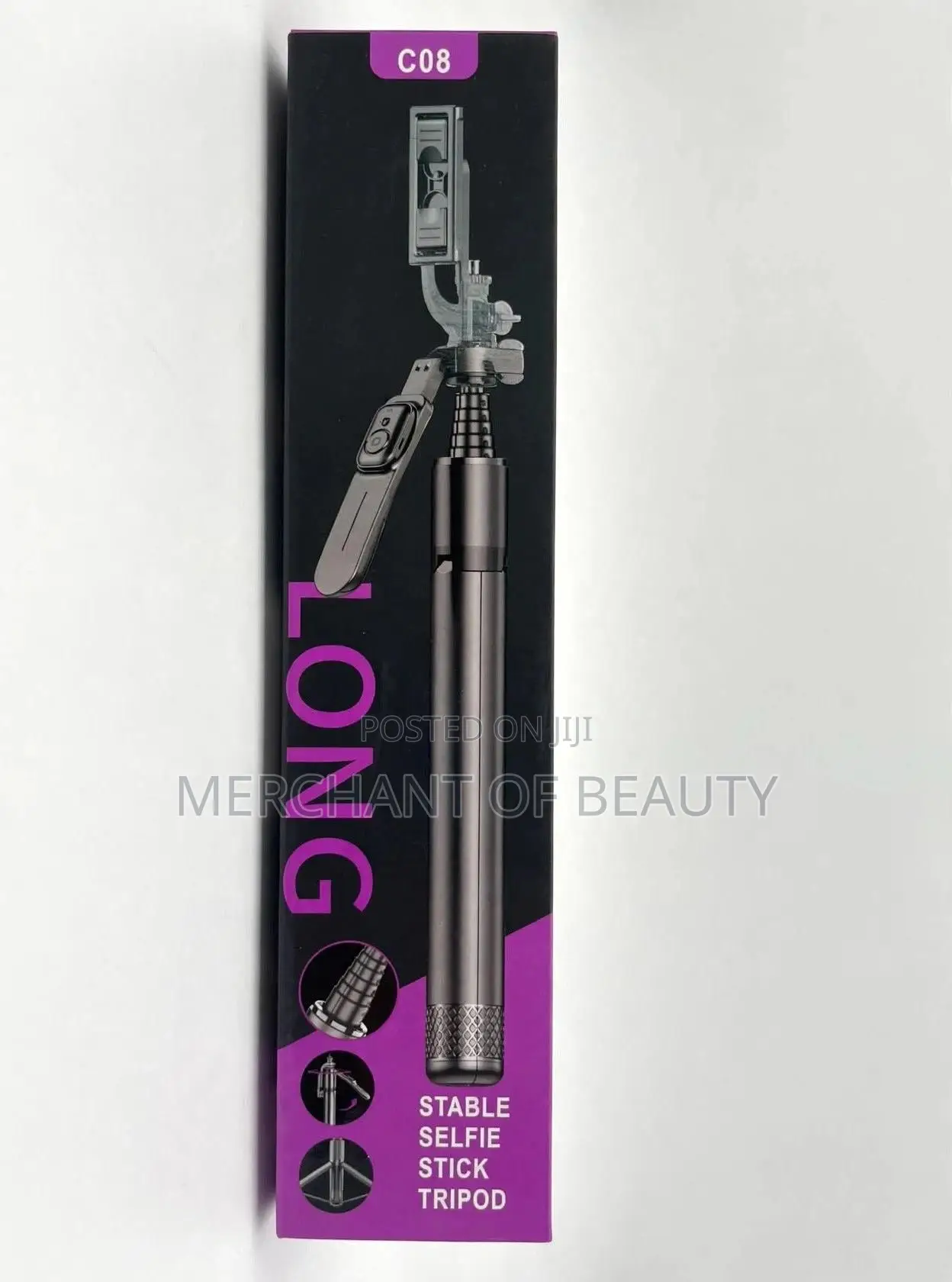 C08 Stable Selfie Stick Tripod - Extra Long Extendable With Remote