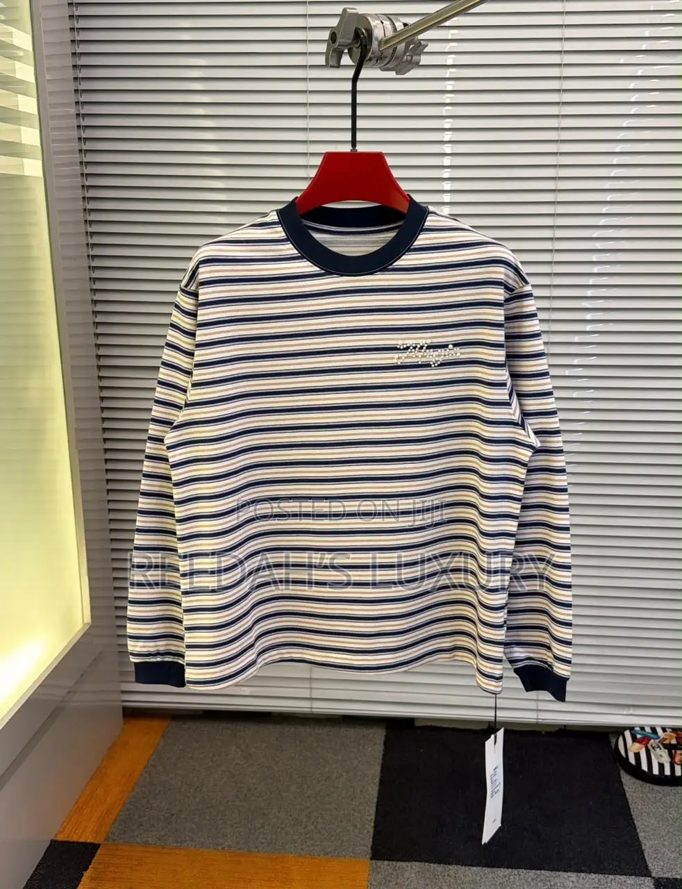 Premium Striped Oversized Long-Sleeve Tee