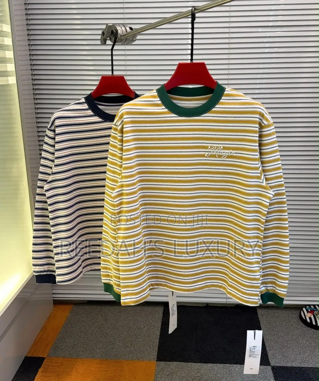 Premium Striped Oversized Long-Sleeve Tee