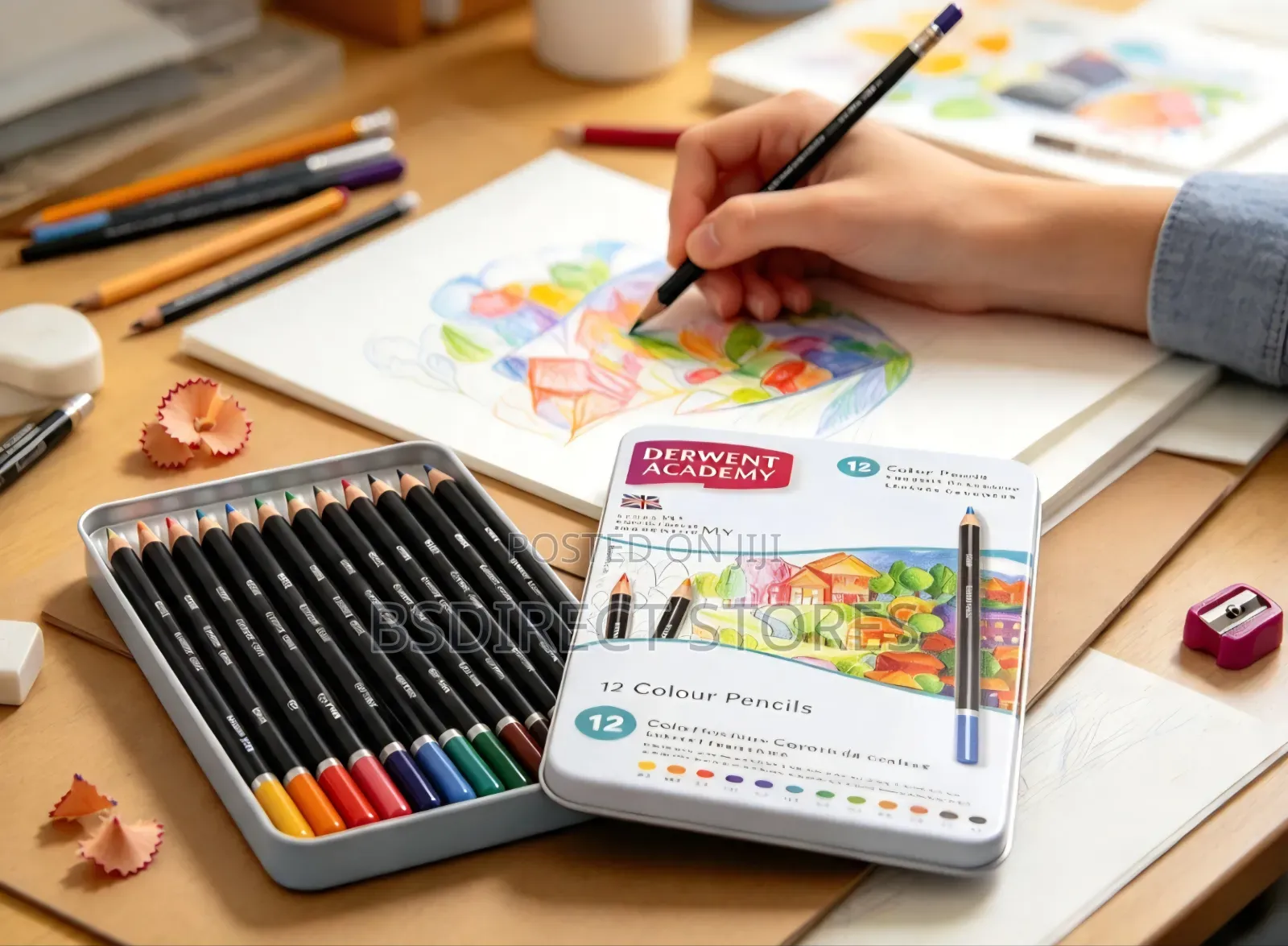 Derwent Academy Watercolour Pencil: 12 Piece Set, Tin