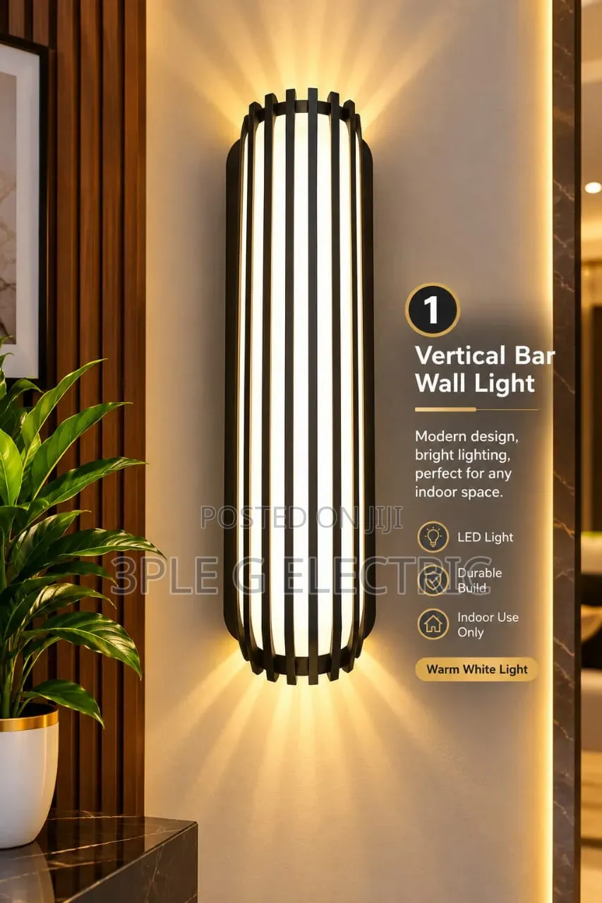 Modern Black LED Wall Light – Warm White Decorative Lighting
