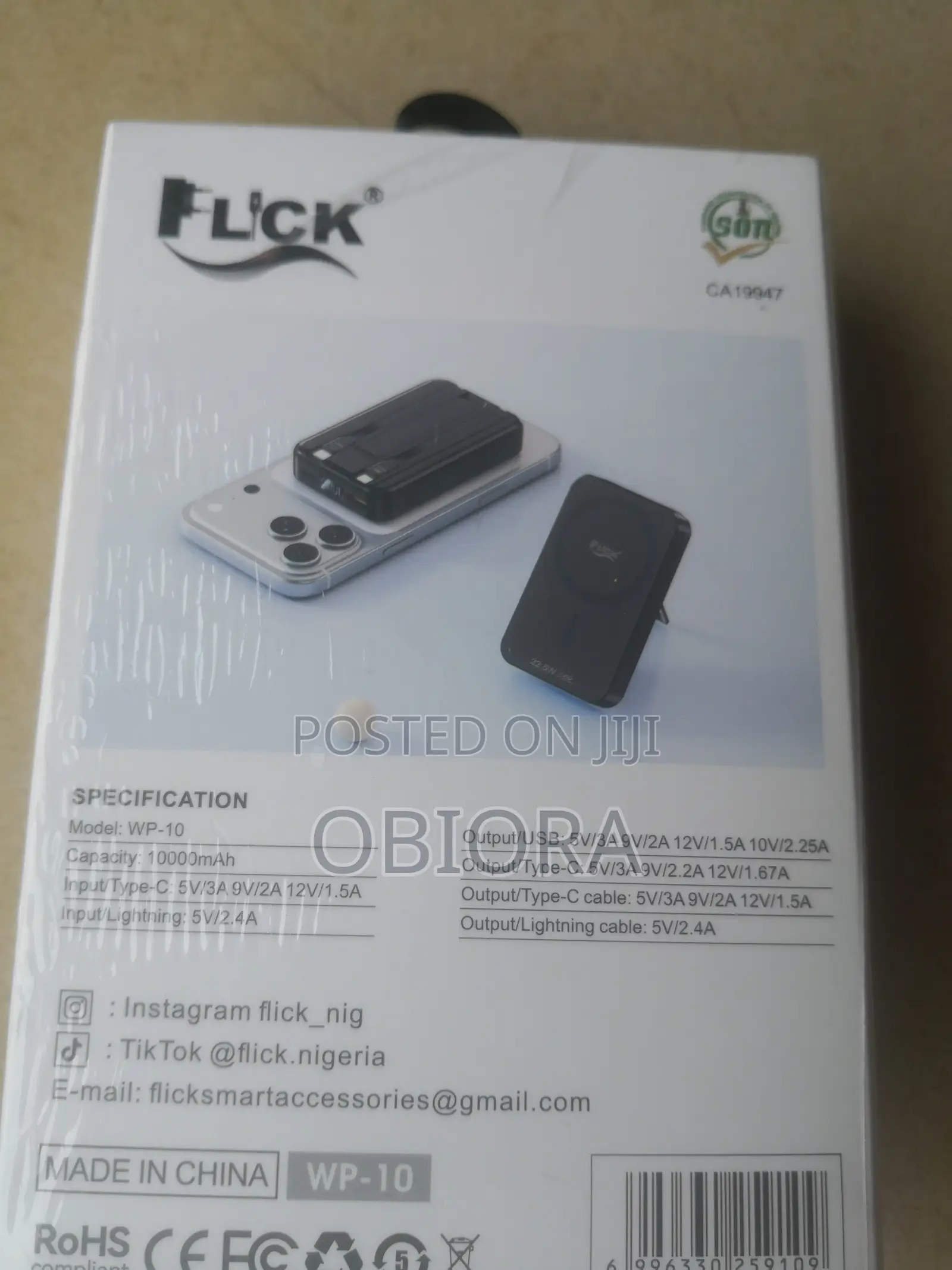 Flick Magnetic Wireless 10000 MAH Power Bank