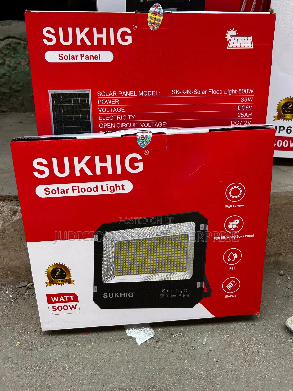 SUKHIG 500W Solar Flood Light – Powerful Outdoor Lighting
