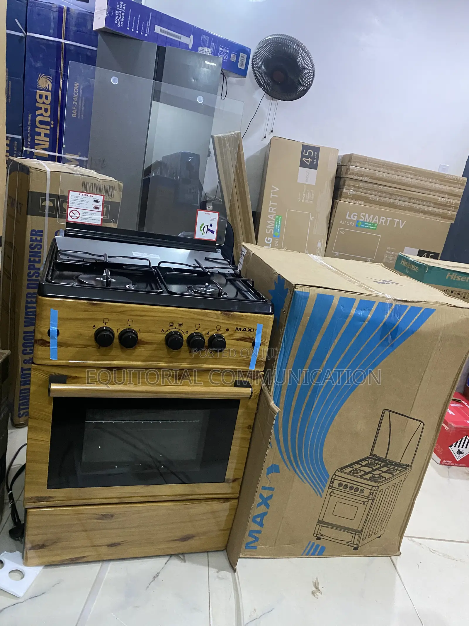 Maxi 6060 Gas Cooking Range With 3 Burners 1 Plate & Oven