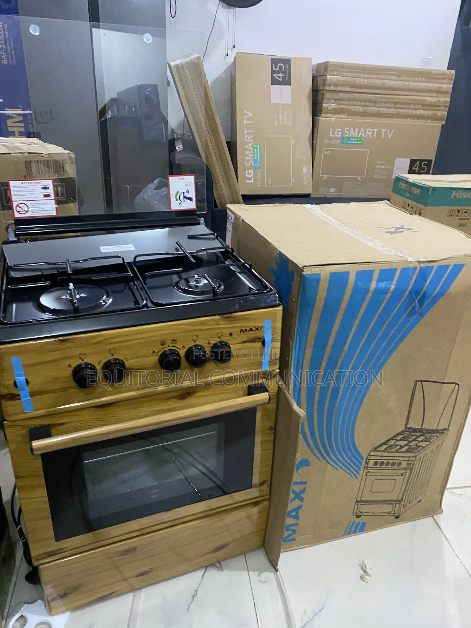 Maxi 6060 Gas Cooking Range With 3 Burners 1 Plate & Oven