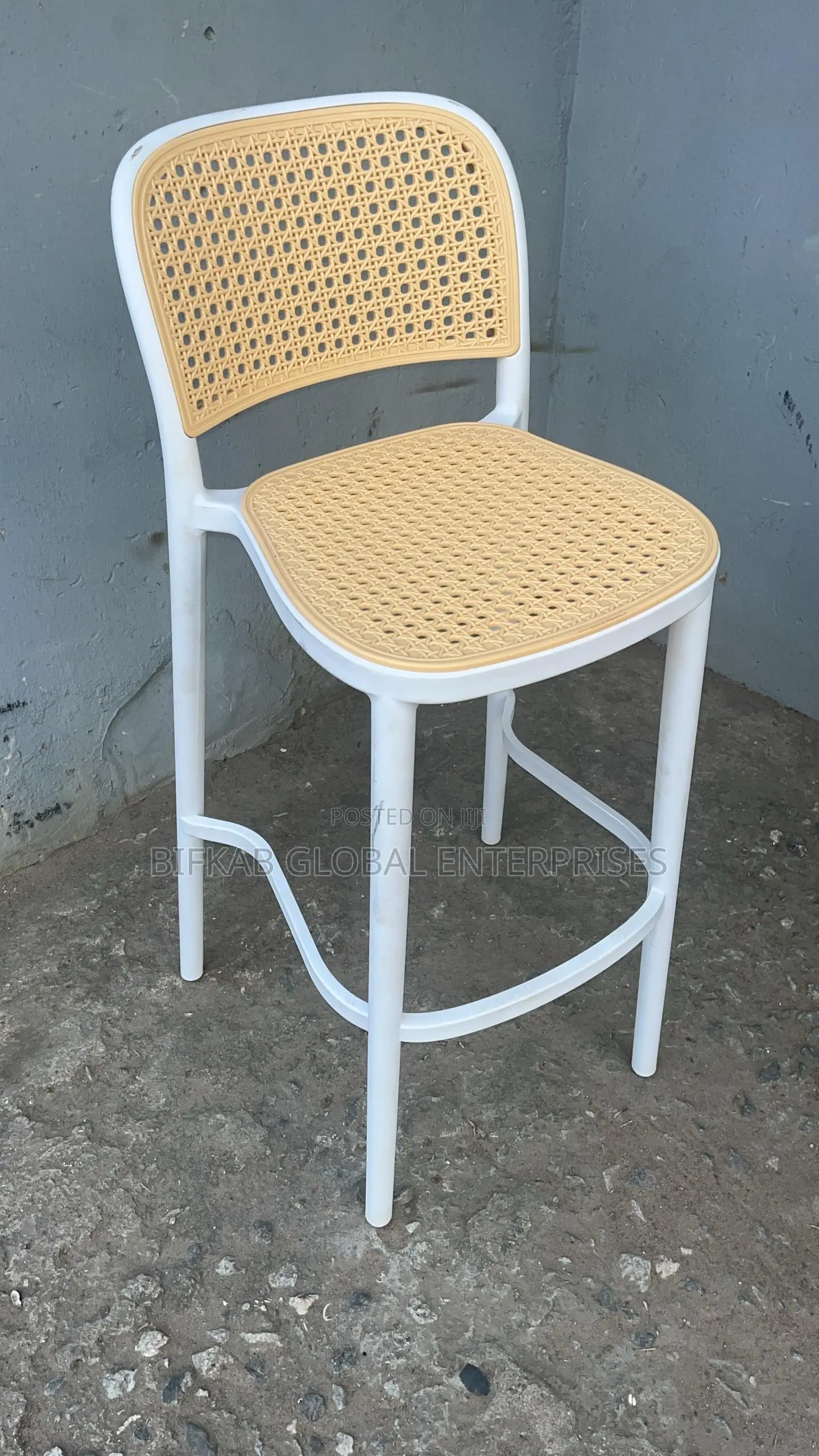 Imitation Rattan Plastic Bar Stool