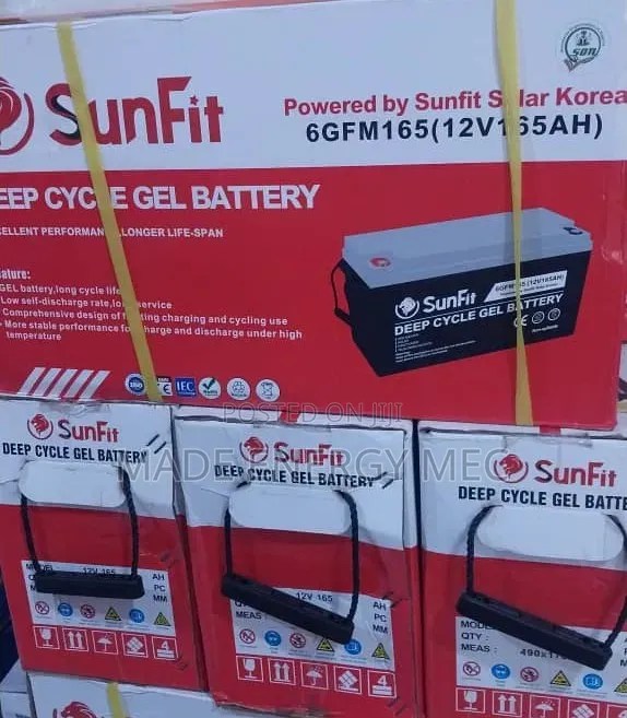 SunFit 12V 165Ah Deep Cycle GEL Battery – Heavy-Duty Solar Battery