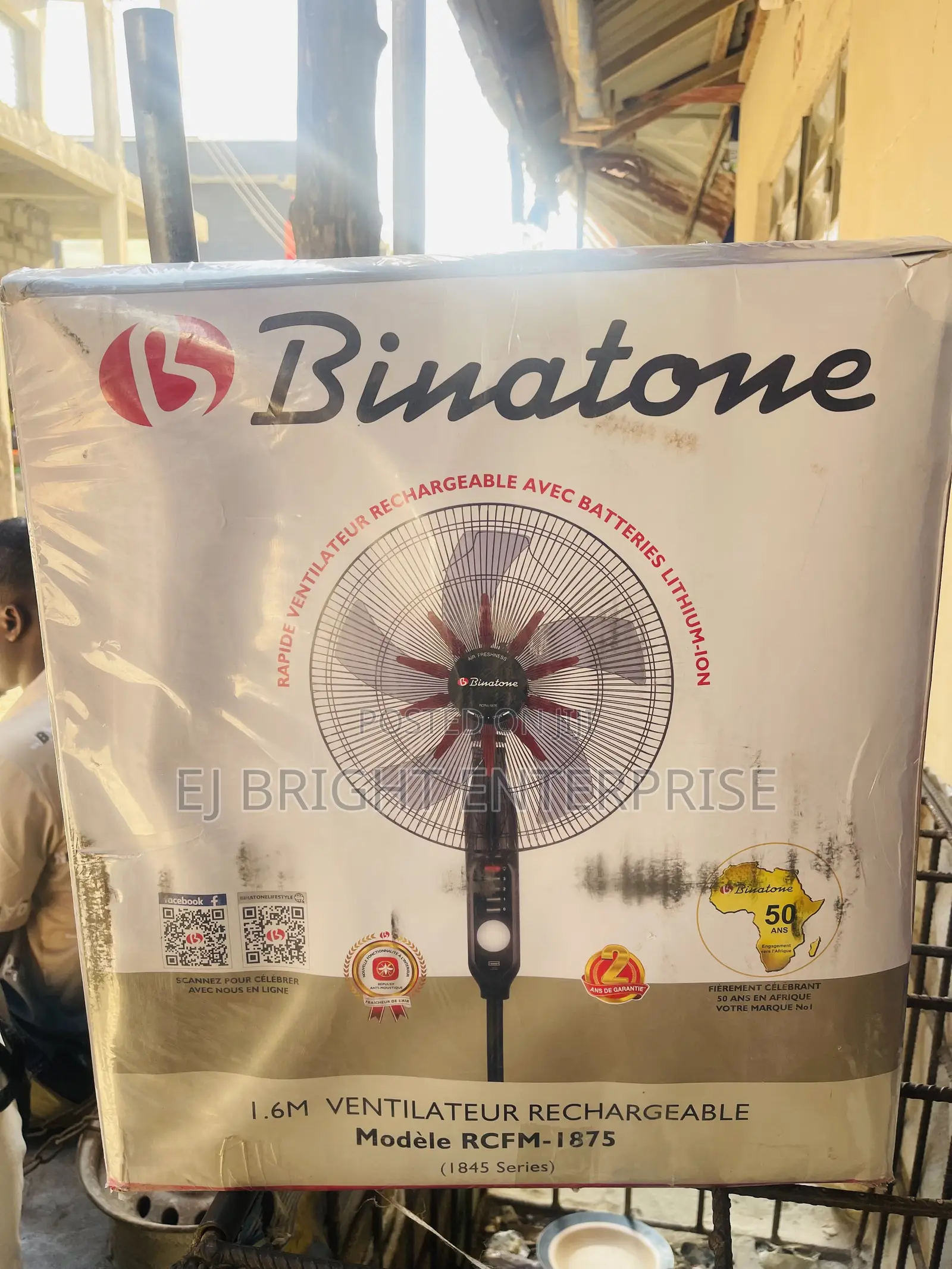 Binatone Rechargeable Fan With Lithium-Ion Batteries 2 Years Warranty