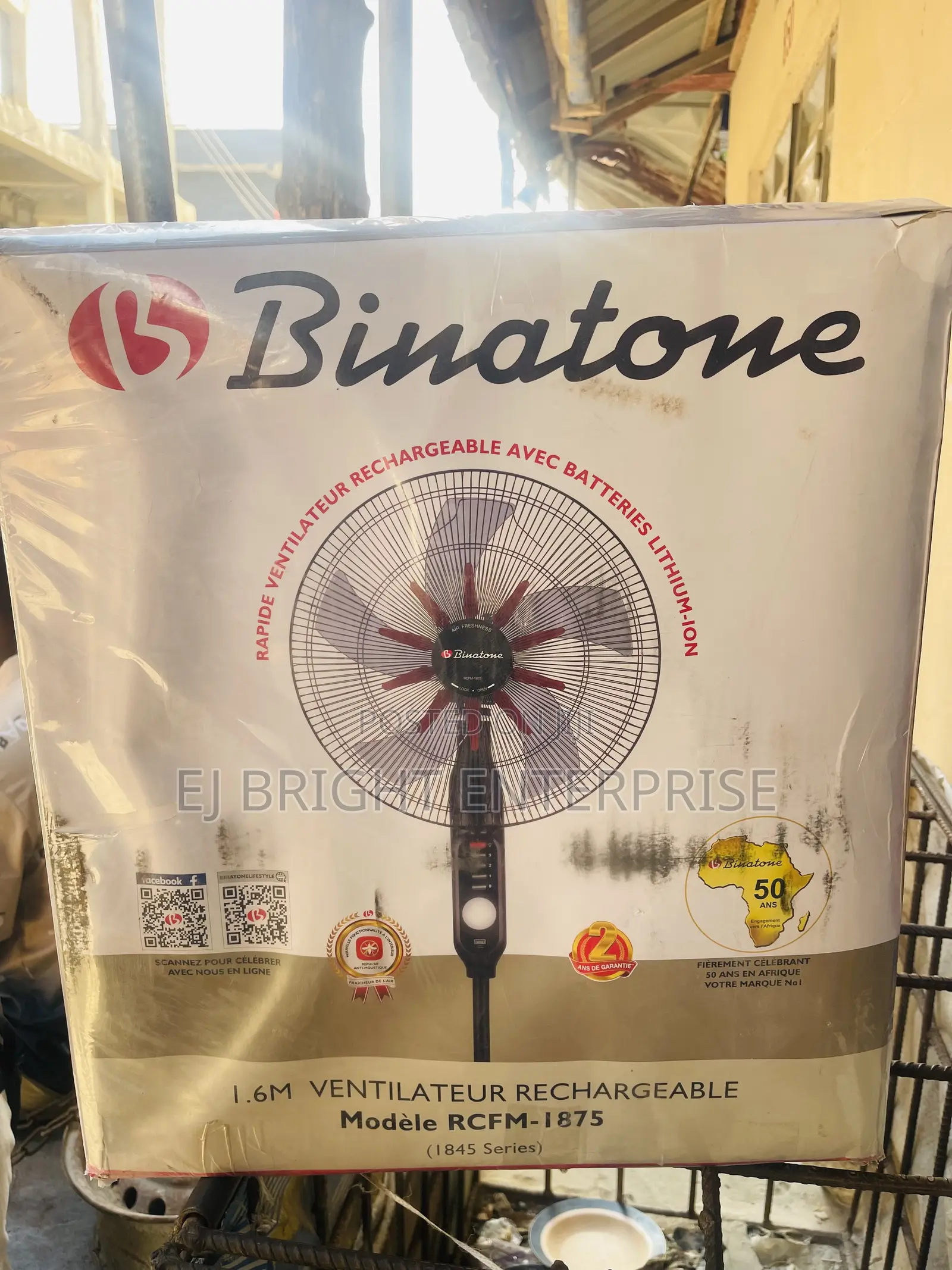 Binatone Rechargeable Fan With Lithium-Ion Batteries 2 Years Warranty