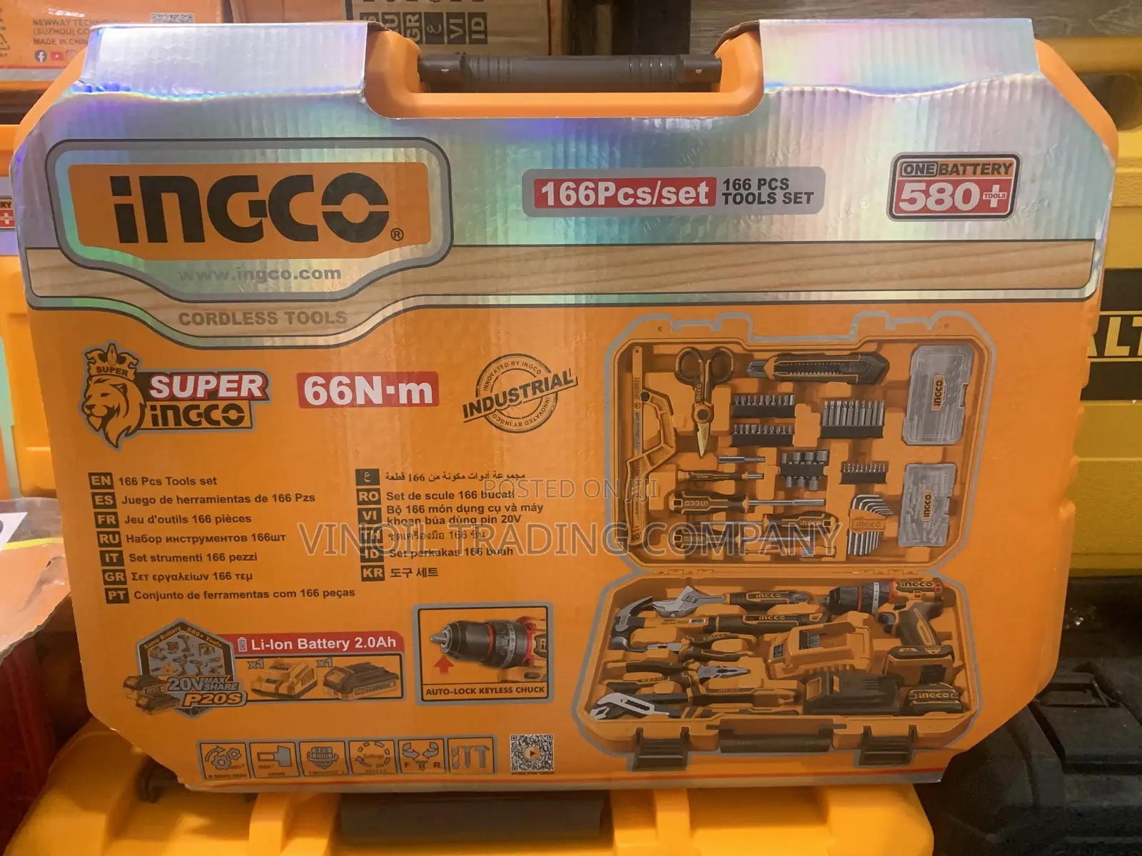 INGCO 166 PCS Tool Set - 20V Cordless Drill - SUPER INGCO INDUSTRIAL