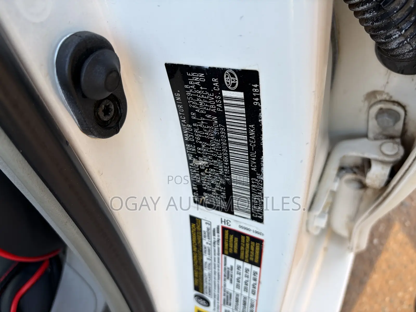 Toyota Camry 2008 White