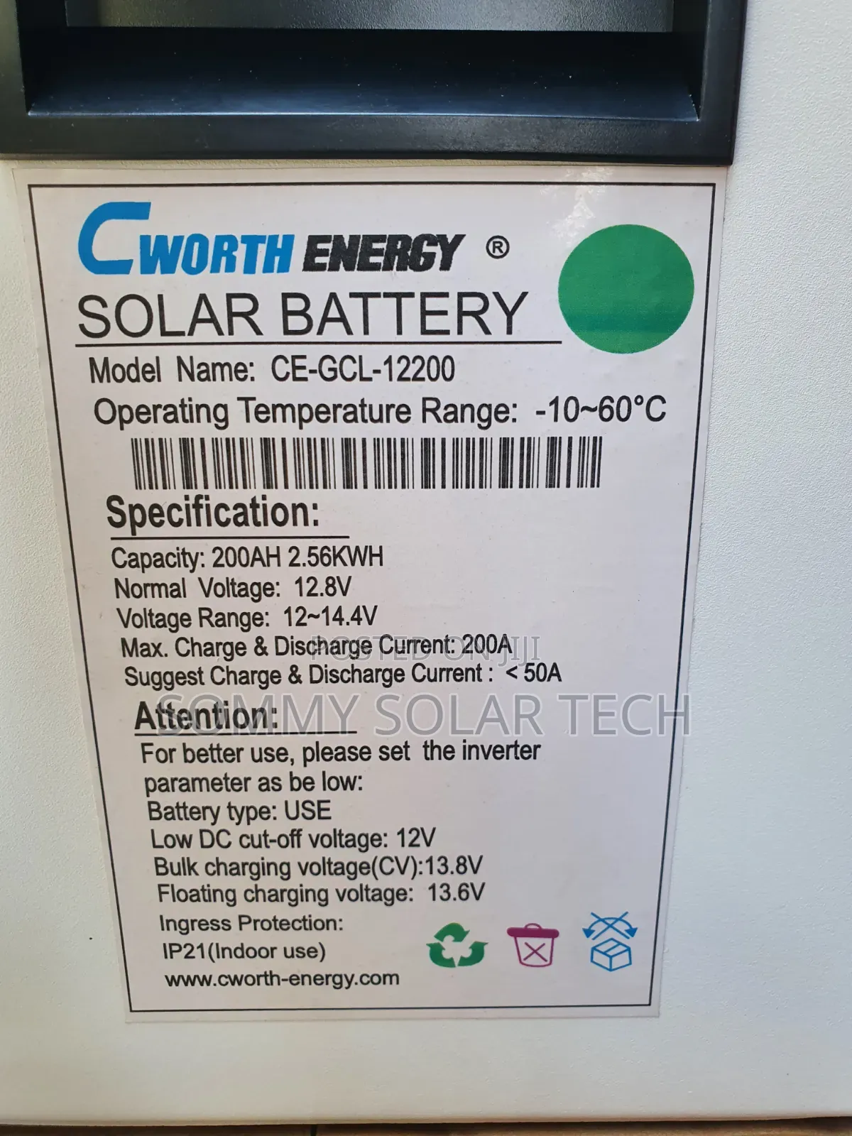 2.56kwh 12v Cworth Lithium Ion Battery 200ah 12v