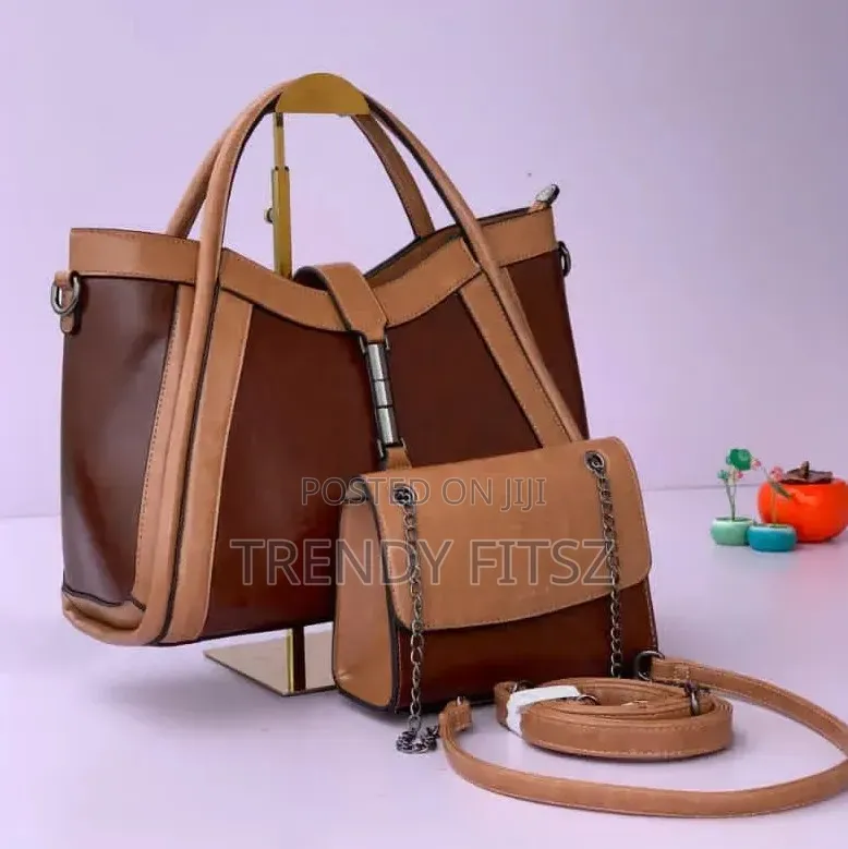 Classy Leather Handbag With Matching Crossbody