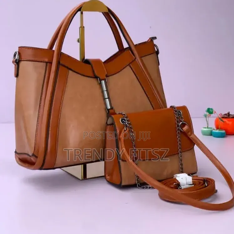 Classy Leather Handbag With Matching Crossbody