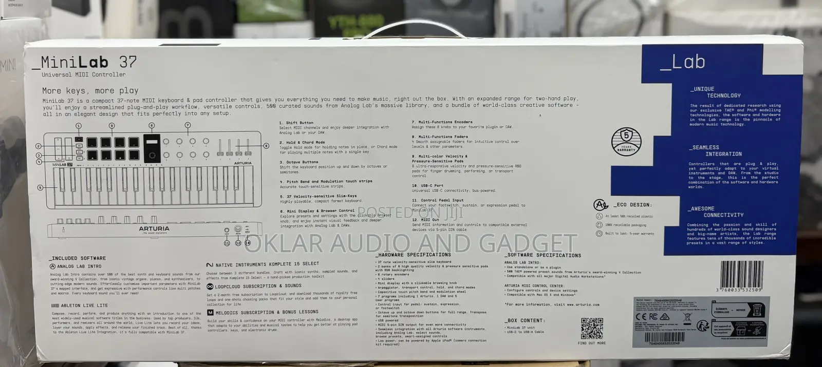 Arturia Minilab 37 Universal Midi Controller