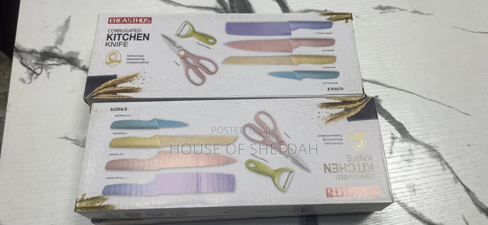 6-in-1 Non-Stick Corrugated Kitchen Knife Set