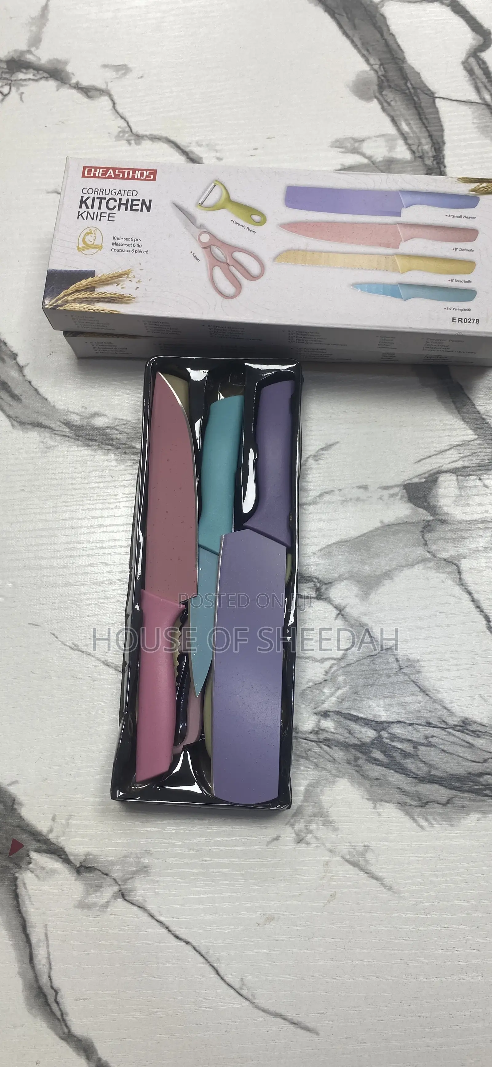 6-in-1 Non-Stick Corrugated Kitchen Knife Set