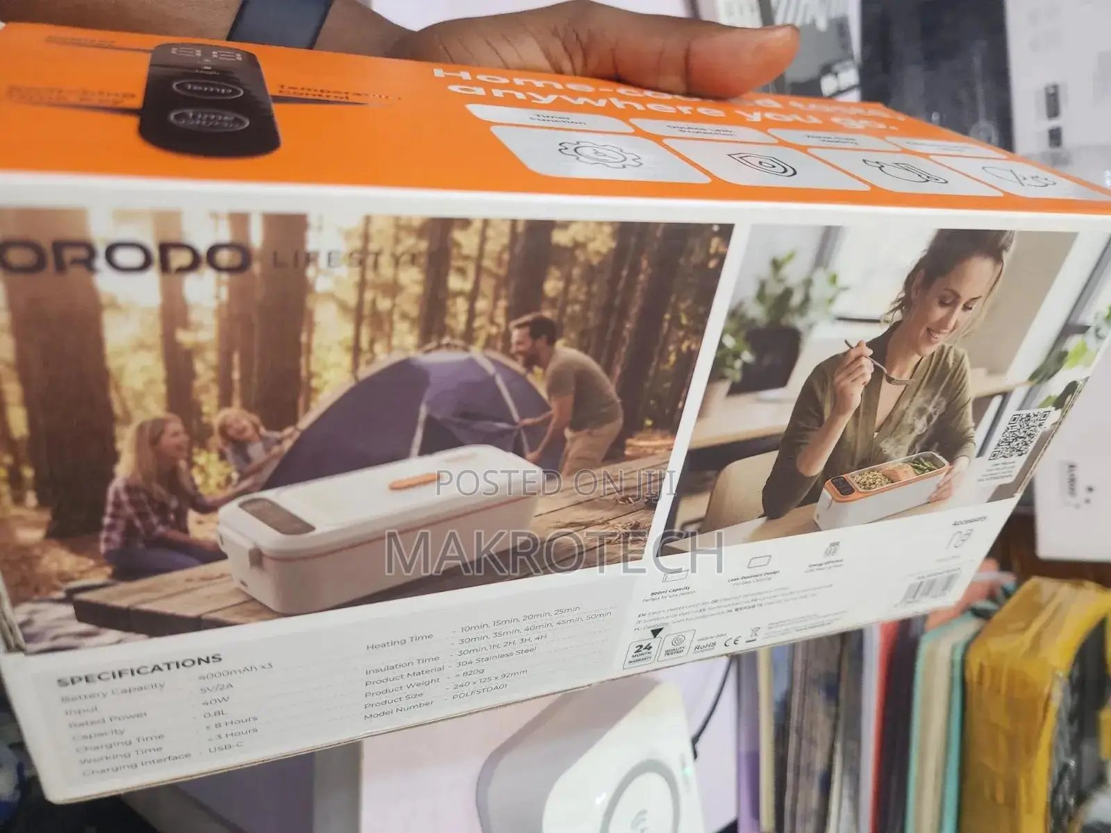 Porodo Lite Lunch Electric Heated Lunch Box, Cordless Portable
