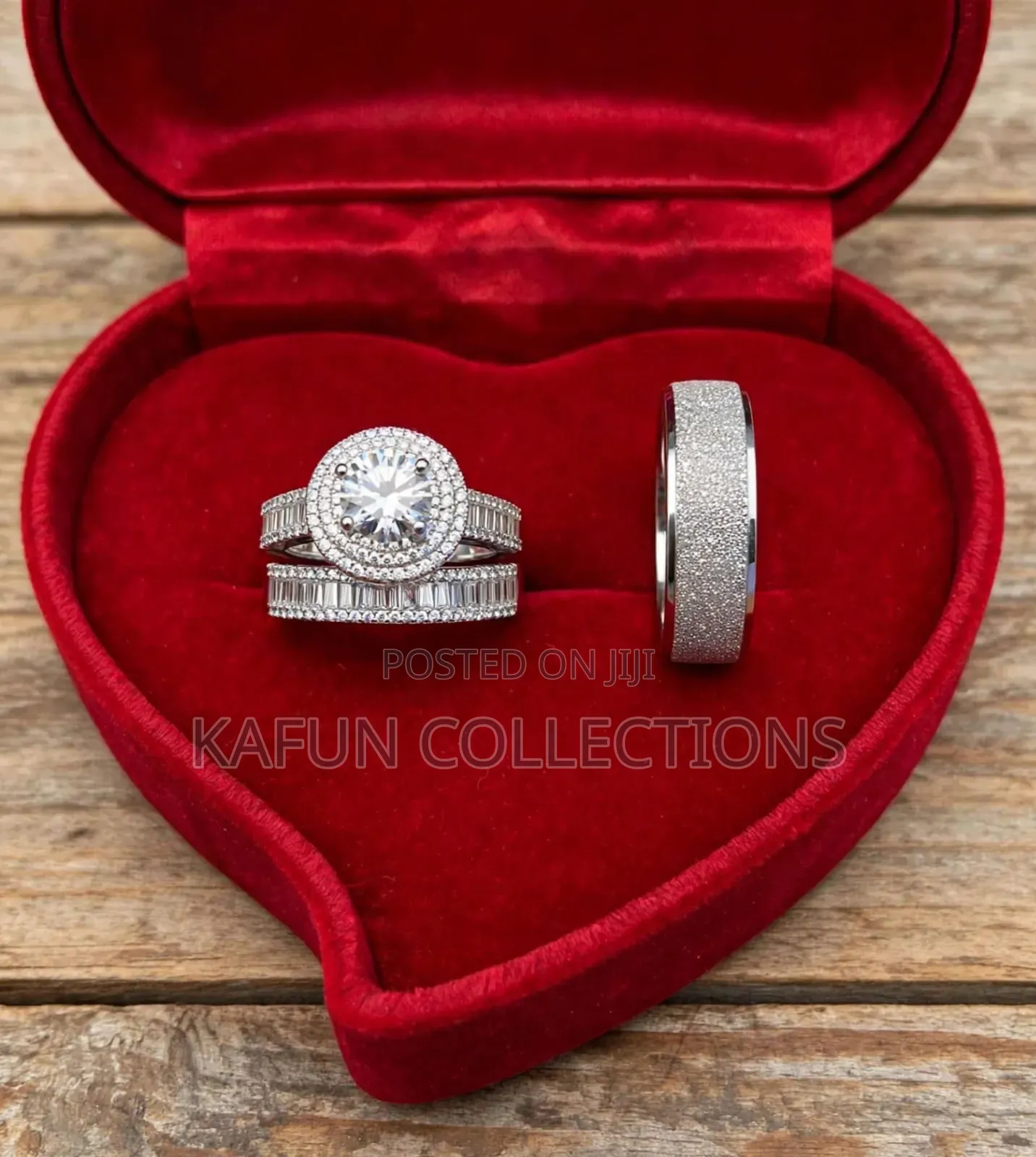 3-in-1 Luxury Silver Couple's Ring Set