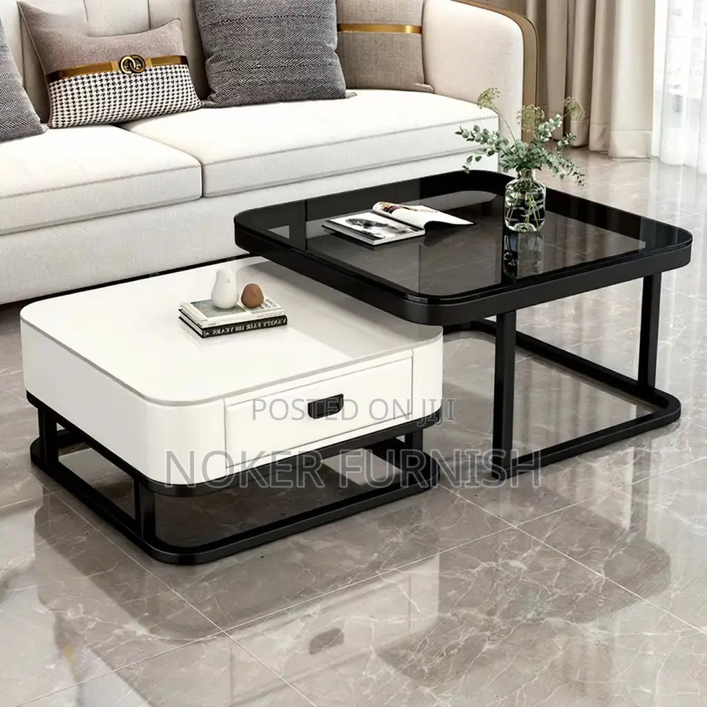 2 in 1 Coffee Table Glass and Mable