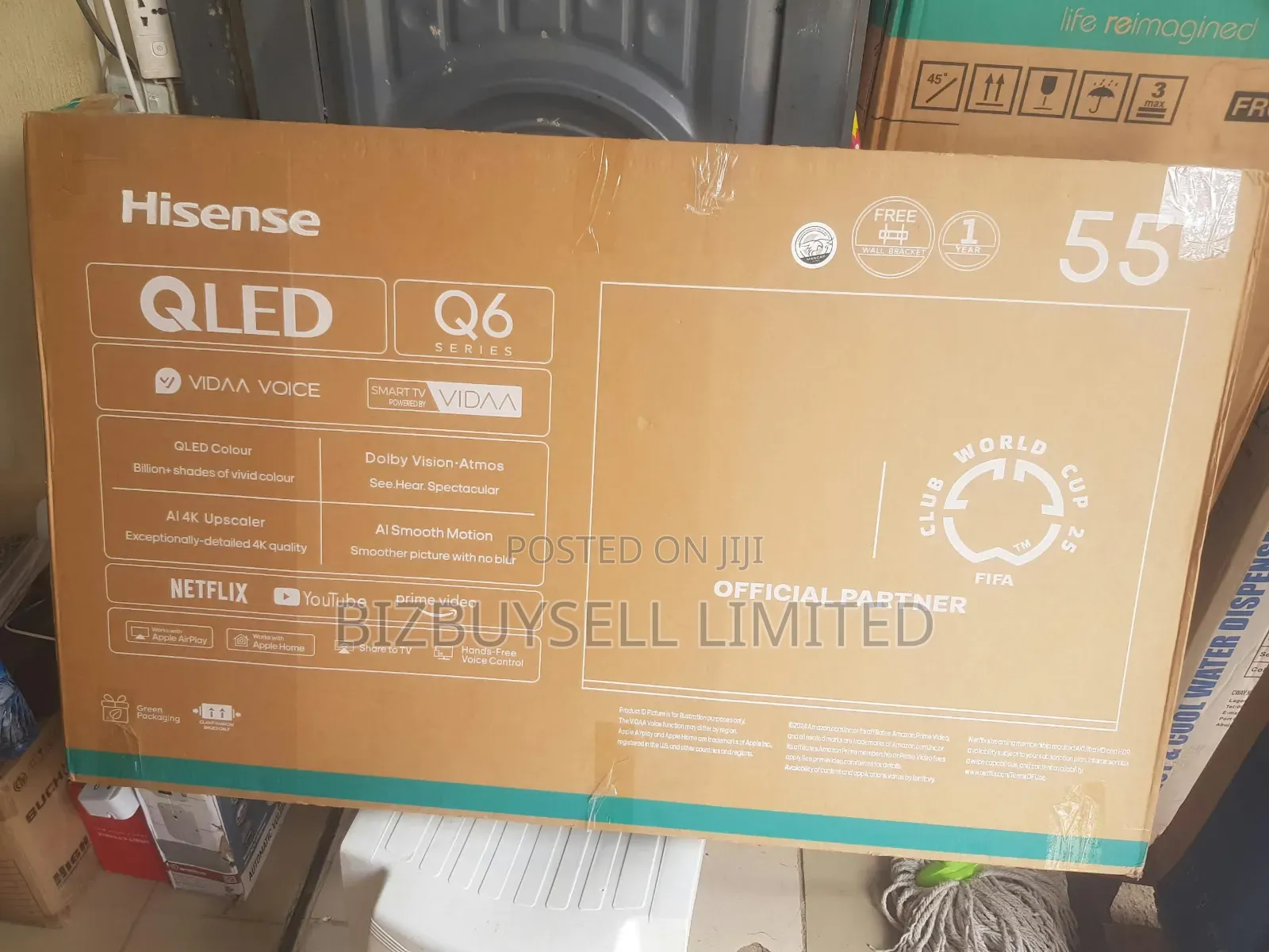 55" Inches Hisence Qled 4k Smart Television Set, Q6 Series.