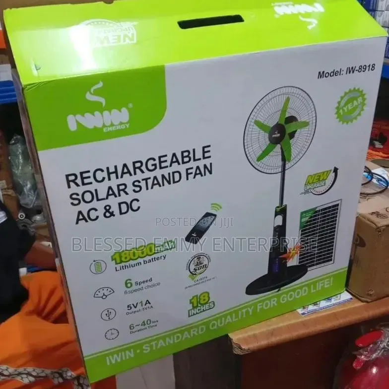 Rechargeable Solar Stand Fan AC/Dc