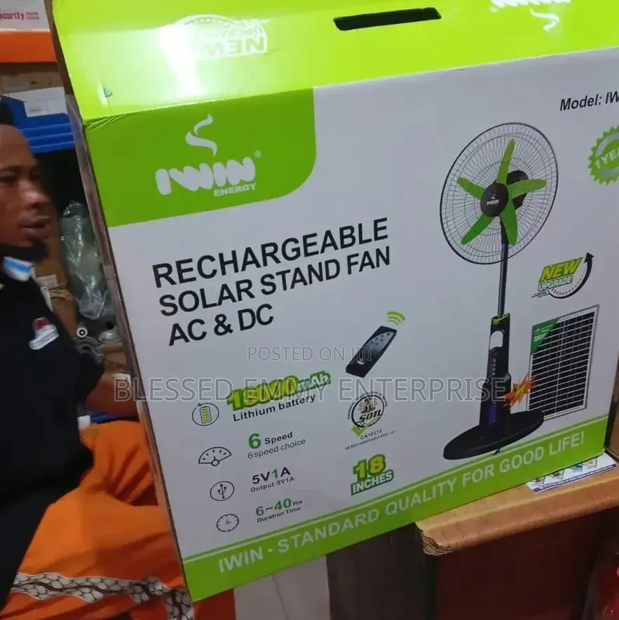 Rechargeable Solar Stand Fan AC/Dc
