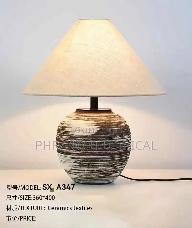 New Chinese-Style Retro Wabi-Sabi Handmade Ceramic Pot Table Lamp
