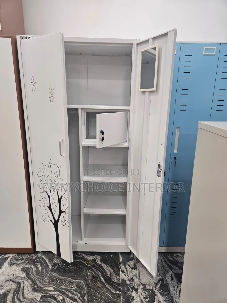 Quality Steel Bookshelve With Mini Wardrobe